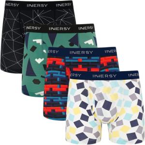 imageINNERSY Mens Breathable Mesh Boxer Briefs Cooling Moisture Wicking Underwear for Summer 4PackInterstellar