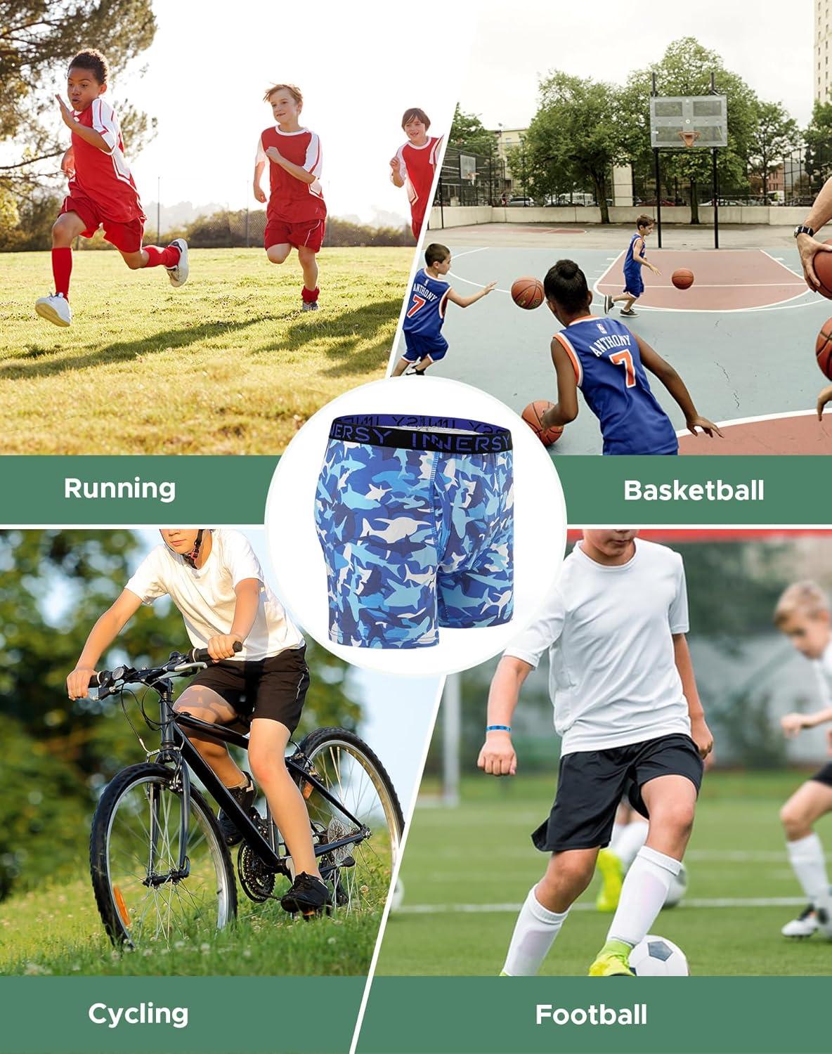 imageINNERSY Boys Boxer Briefs Cotton Breathable Underwear for 818 Teens 7 PackBlue Shark