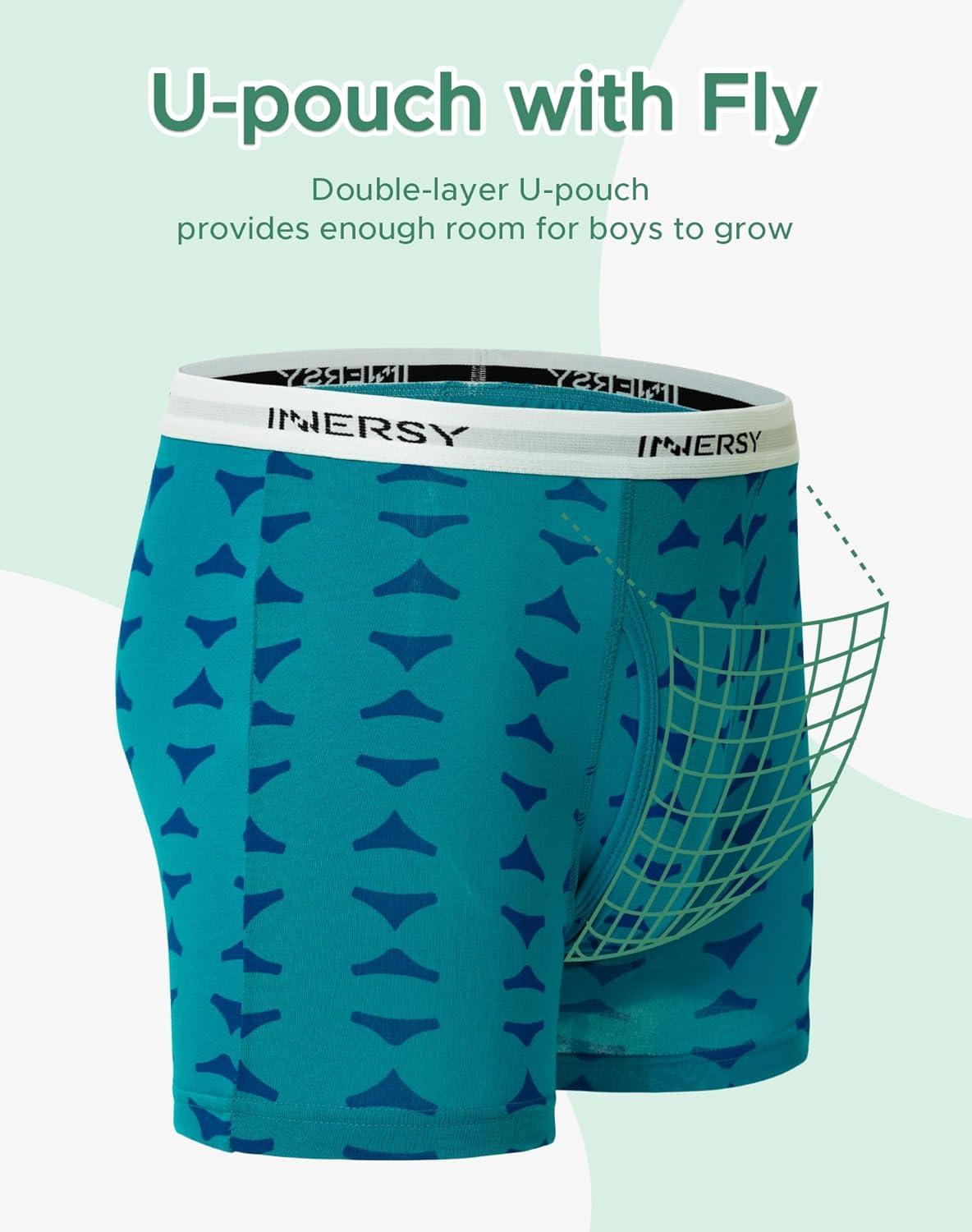 imageINNERSY Boys Boxer Briefs Cotton Breathable Underwear for 818 Teens 7 PackBright Blend