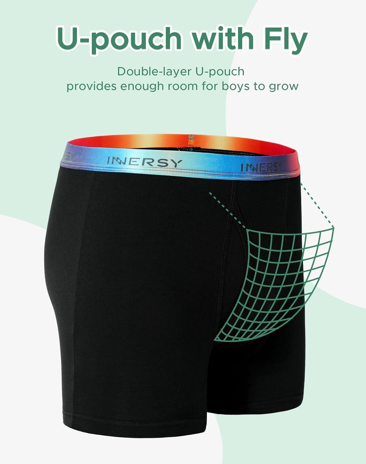 imageINNERSY Boys Boxer Briefs Cotton Breathable Underwear for 818 Teens 7 PackColorful Basics