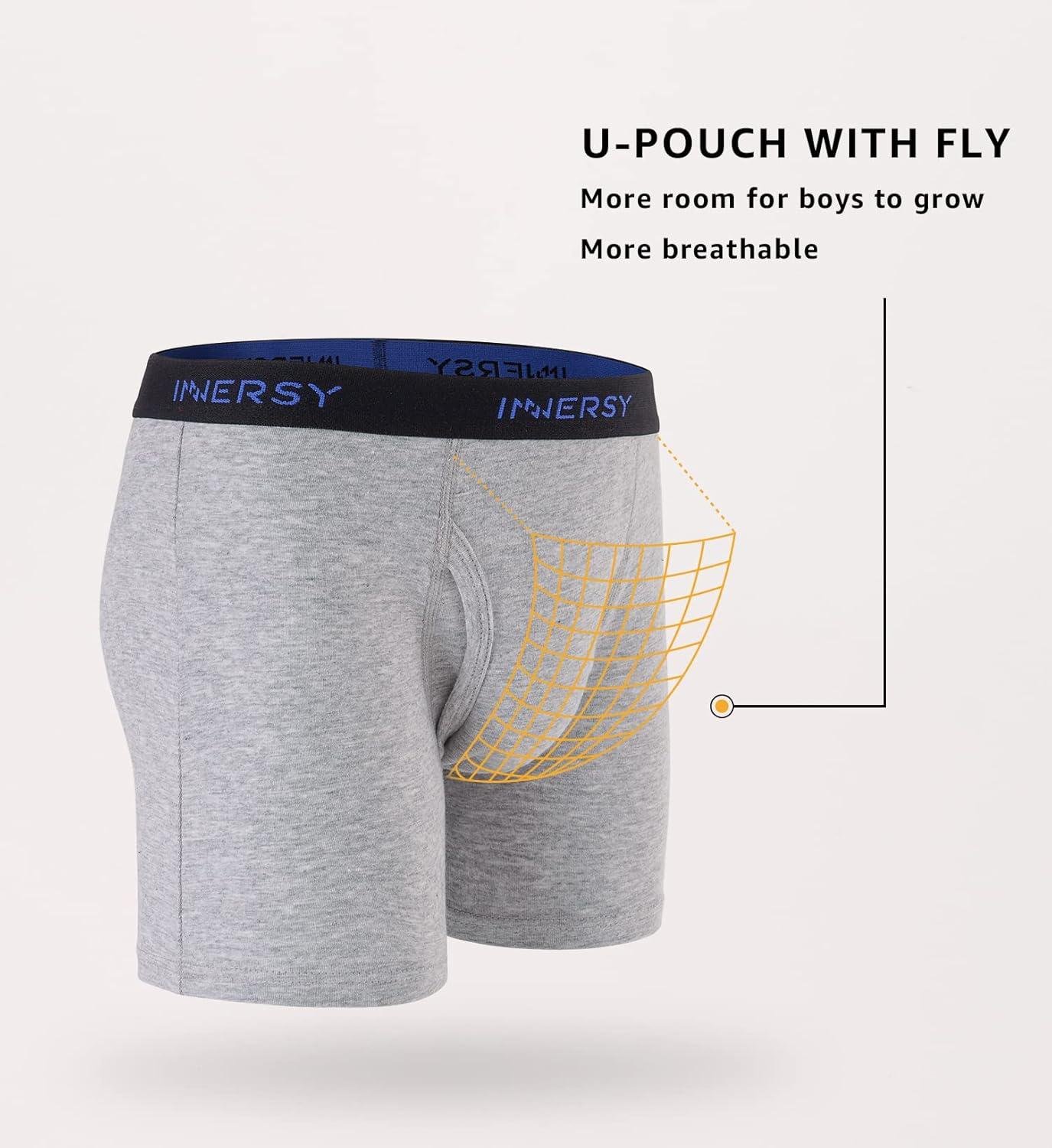 imageINNERSY Boys Underwear Stretchy Cotton Soft Boxer Briefs for 618 Teen Boys 5 PackBasic Colors