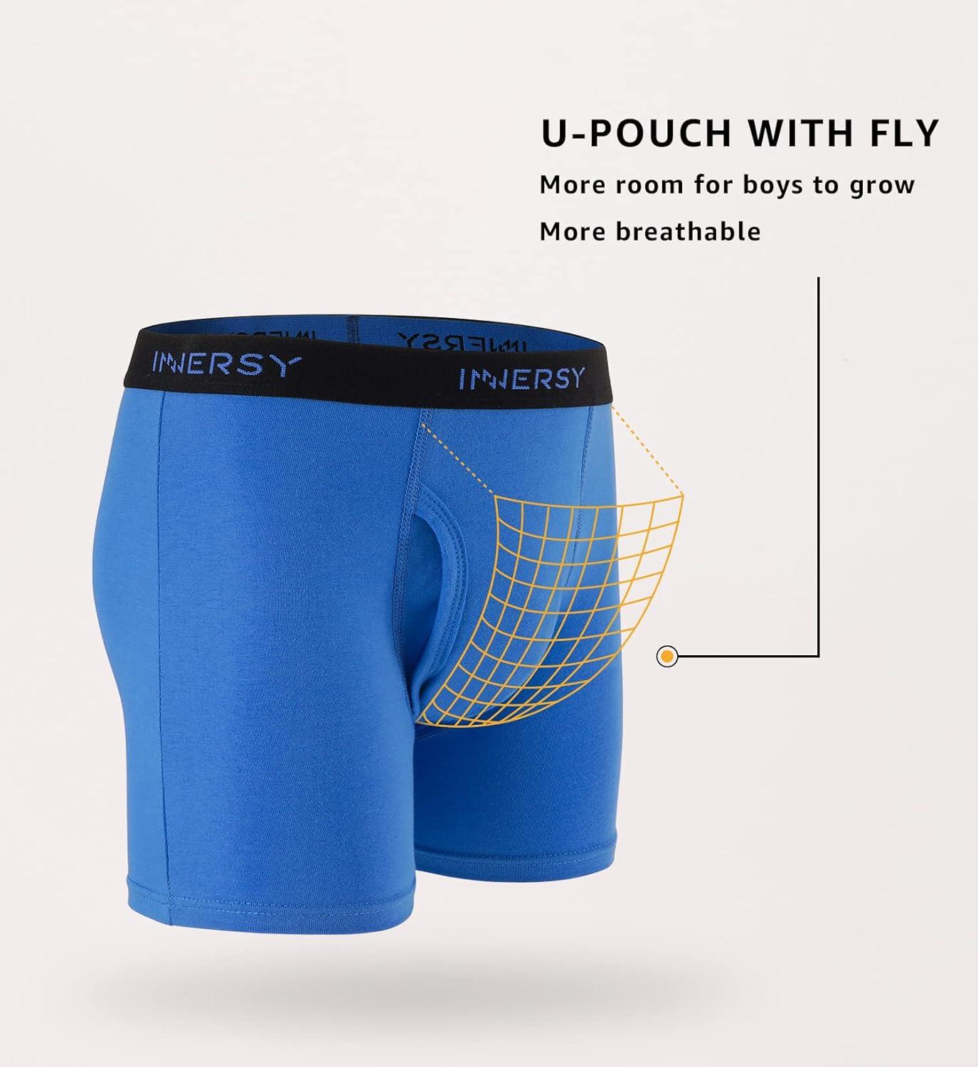 imageINNERSY Boys Underwear Stretchy Cotton Soft Boxer Briefs for 618 Teen Boys 5 PackBright Colors