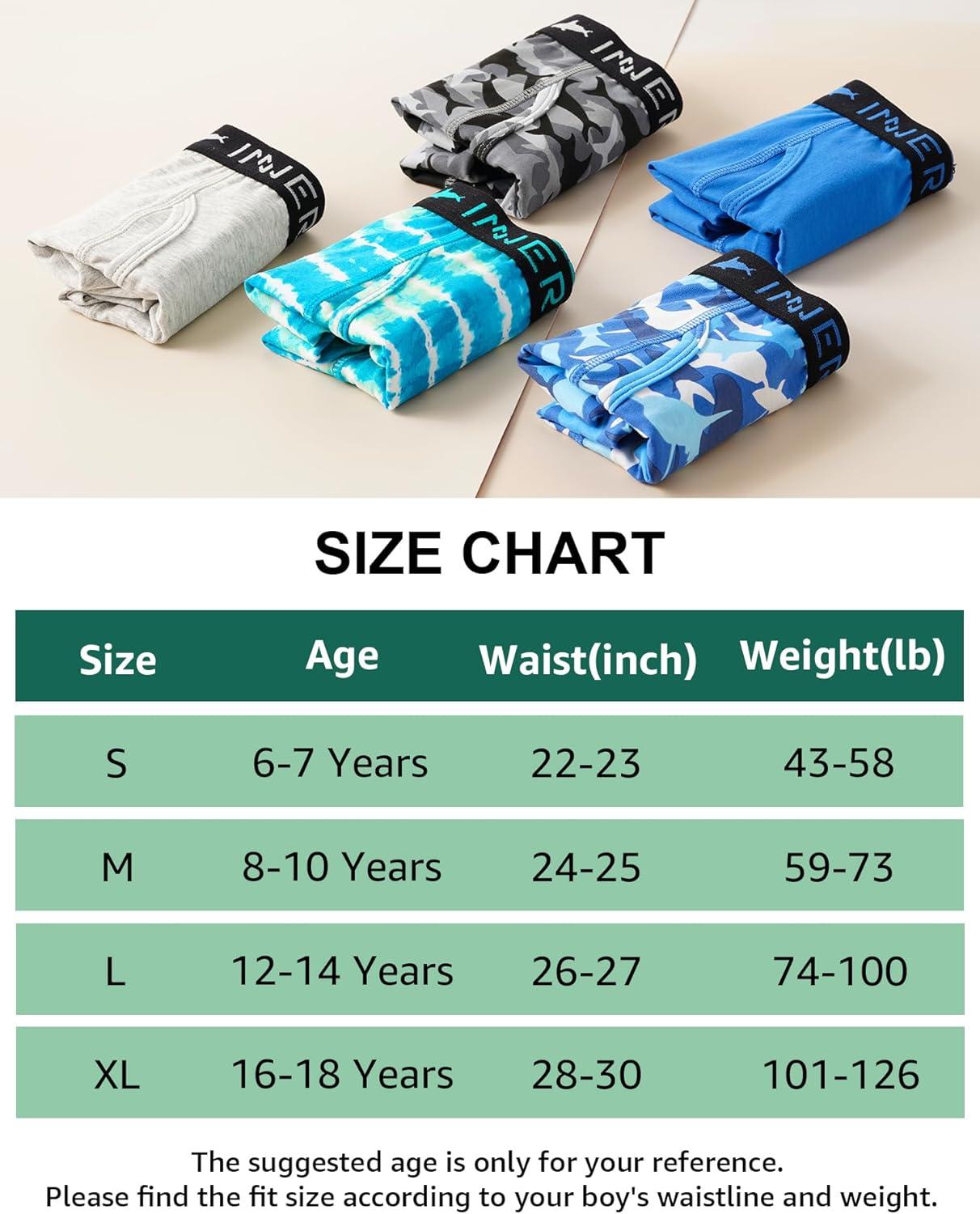 imageINNERSY Boys Underwear Stretchy Cotton Soft Boxer Briefs for 618 Teen Boys 5 PackCamouflage Blue