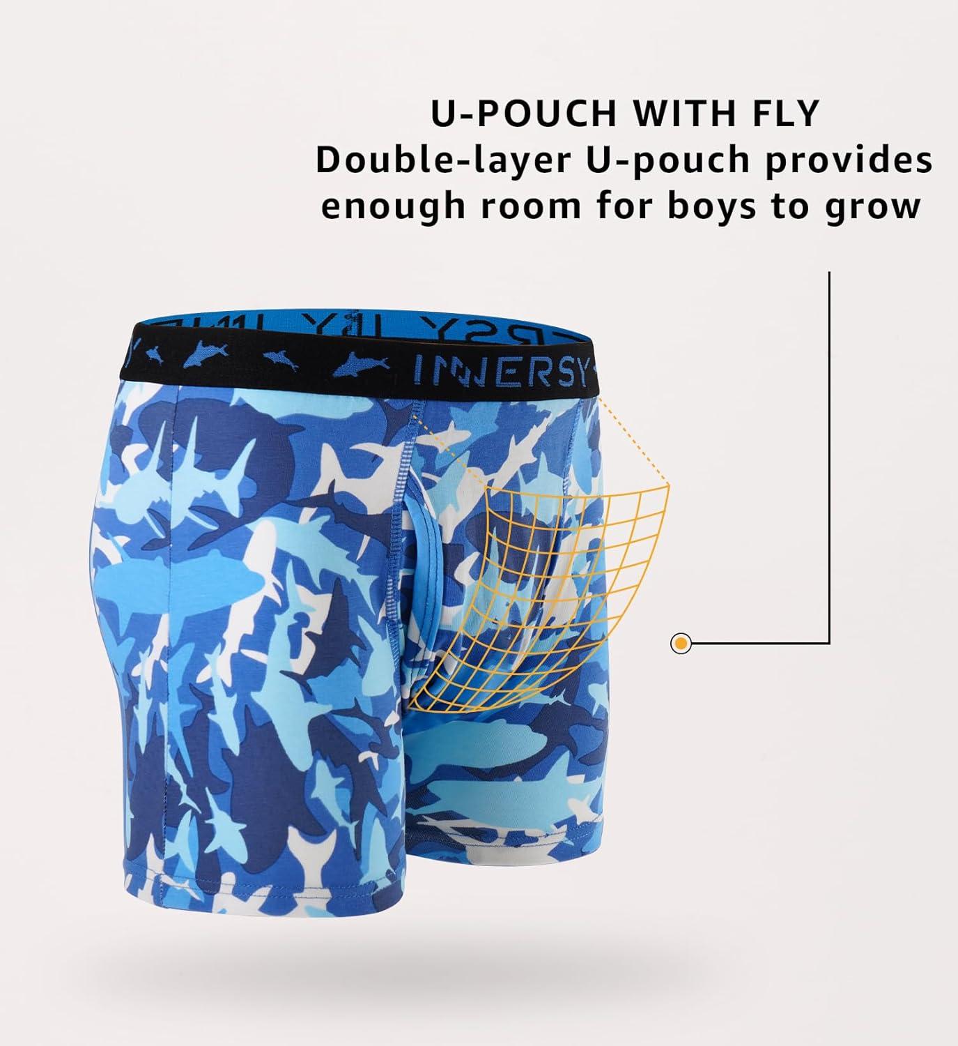 imageINNERSY Boys Underwear Stretchy Cotton Soft Boxer Briefs for 618 Teen Boys 5 PackCamouflage Blue