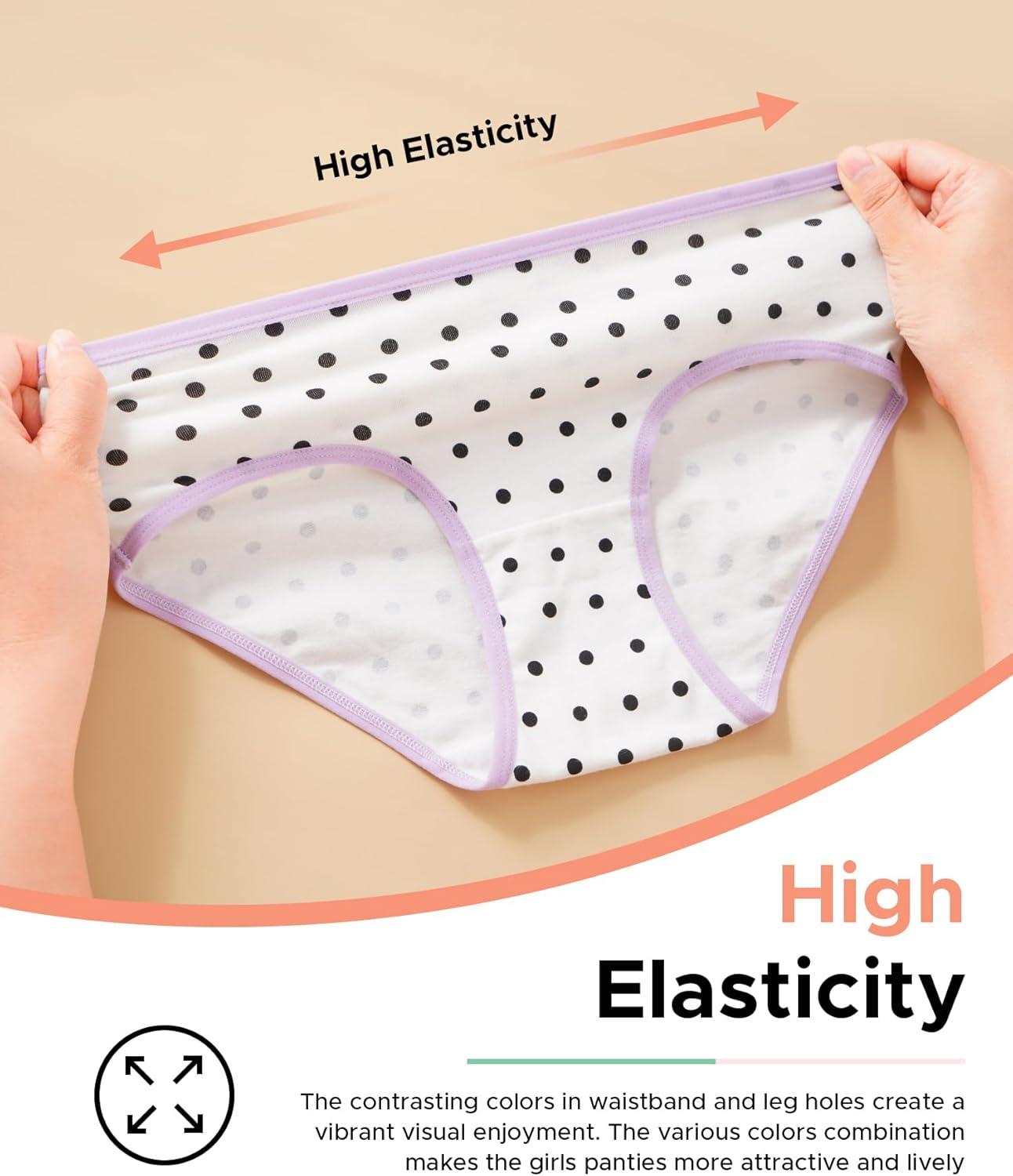 imageINNERSY Girls Cotton Underwear Teen Comfortable Panties Size 816 Briefs 6 Pack1 Dot5 Colors