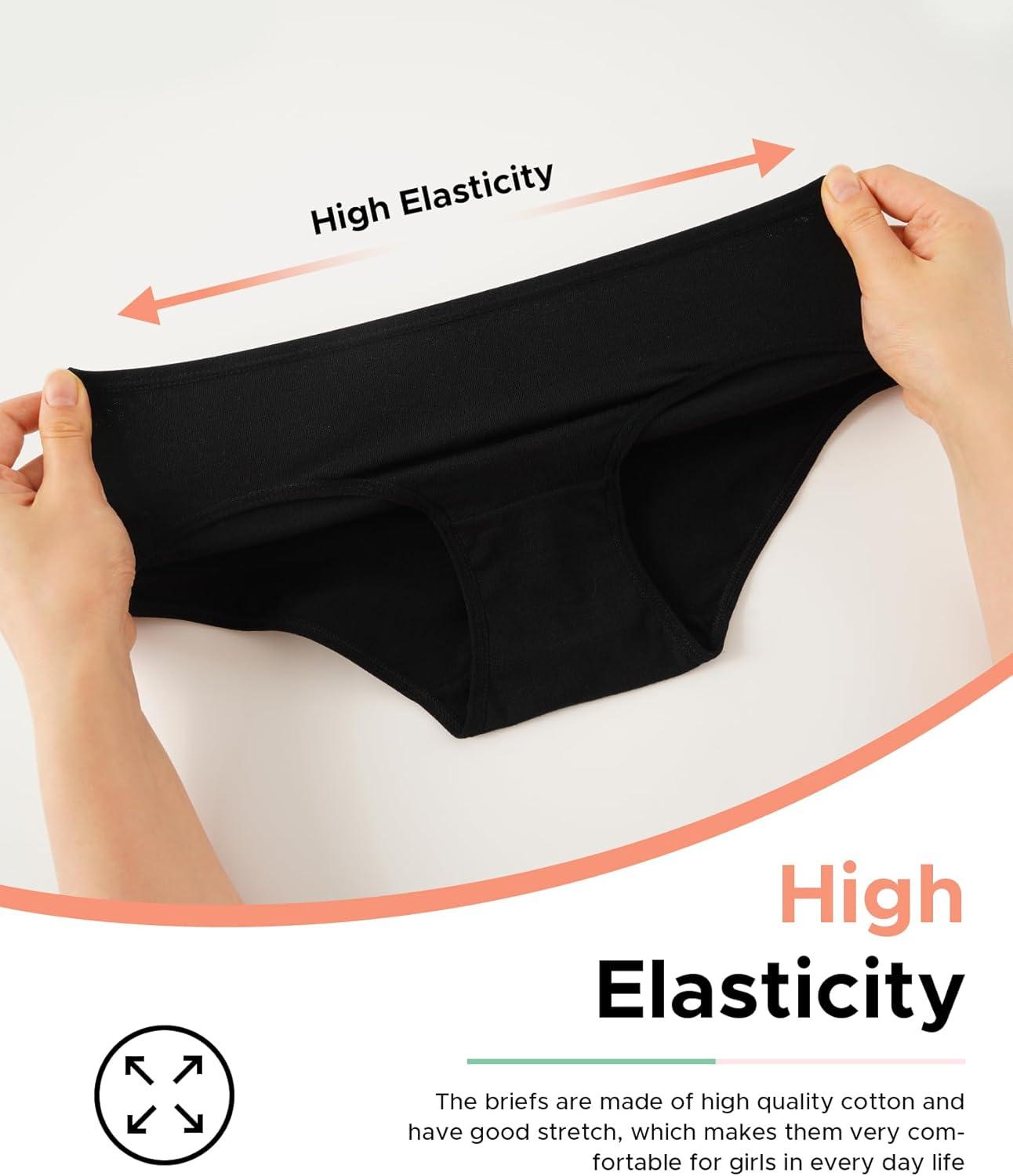 imageINNERSY Girls Cotton Underwear Teen Comfortable Panties Size 816 Briefs 6 PackAll Black