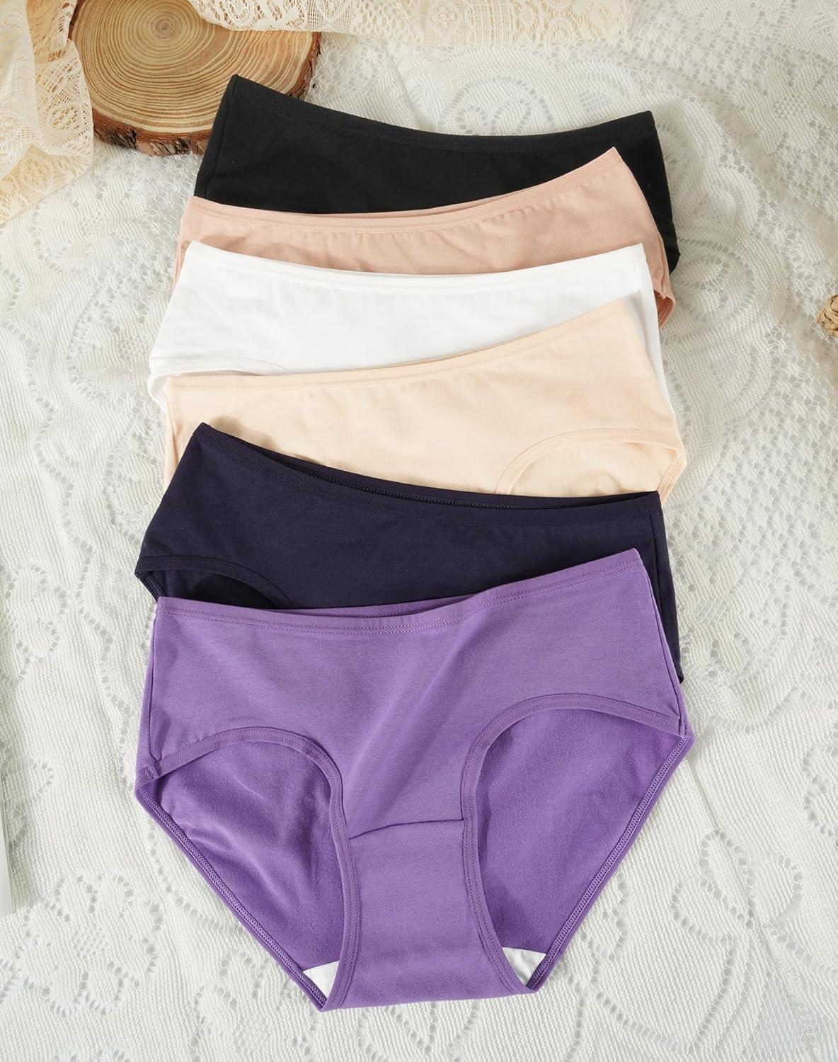 imageINNERSY Girls Cotton Underwear Teen Comfortable Panties Size 816 Briefs 6 PackLilac Twilight