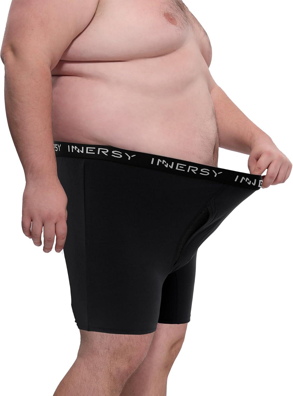 imageINNERSY Mens Big and Tall Boxer Briefs Cotton Moisture Wicking Underwear 4PackBlack