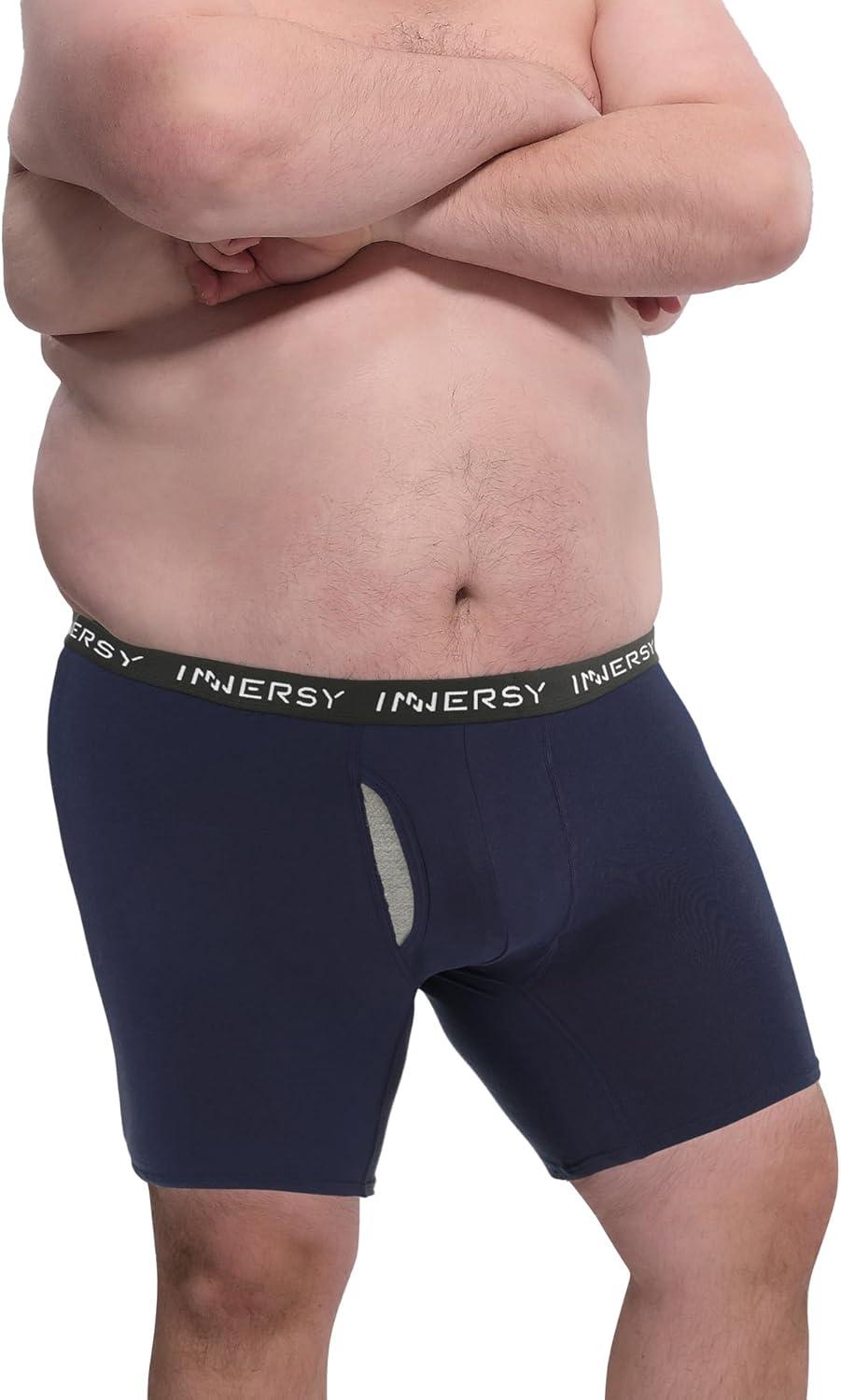 imageINNERSY Mens Big and Tall Boxer Briefs Cotton Moisture Wicking Underwear 4PackDark Retro