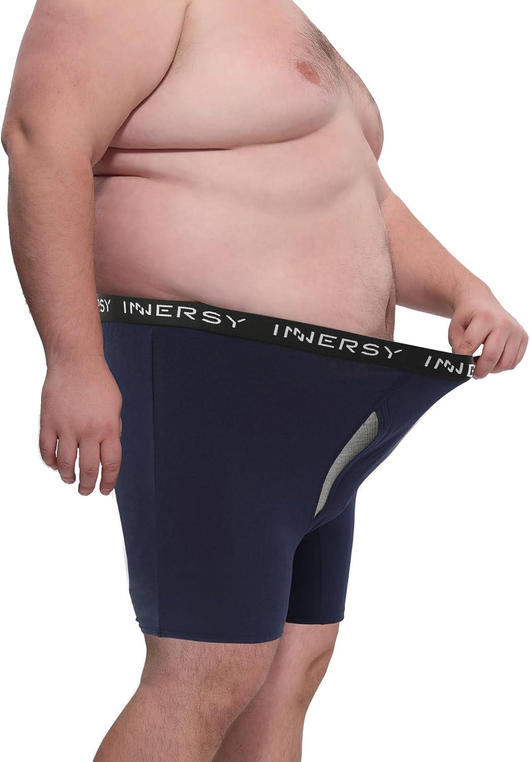imageINNERSY Mens Big and Tall Boxer Briefs Cotton Moisture Wicking Underwear 4PackDark Retro