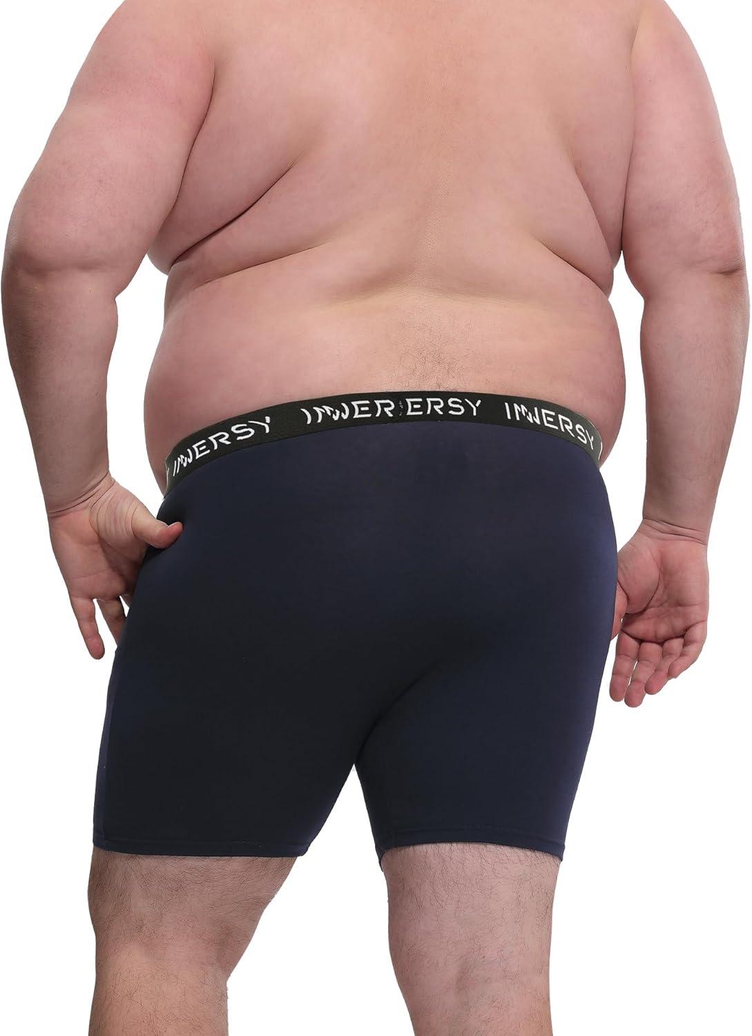 imageINNERSY Mens Big and Tall Boxer Briefs Cotton Moisture Wicking Underwear 4PackDark Retro