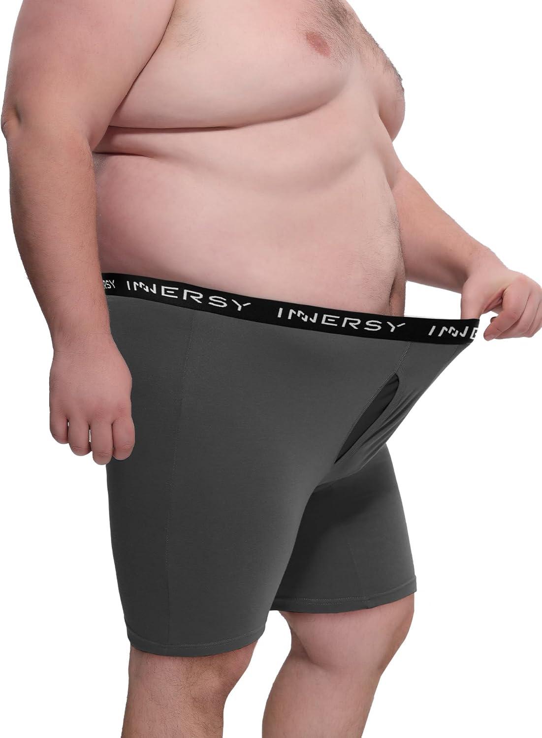 imageINNERSY Mens Big and Tall Boxer Briefs Cotton Moisture Wicking Underwear 4PackVintage