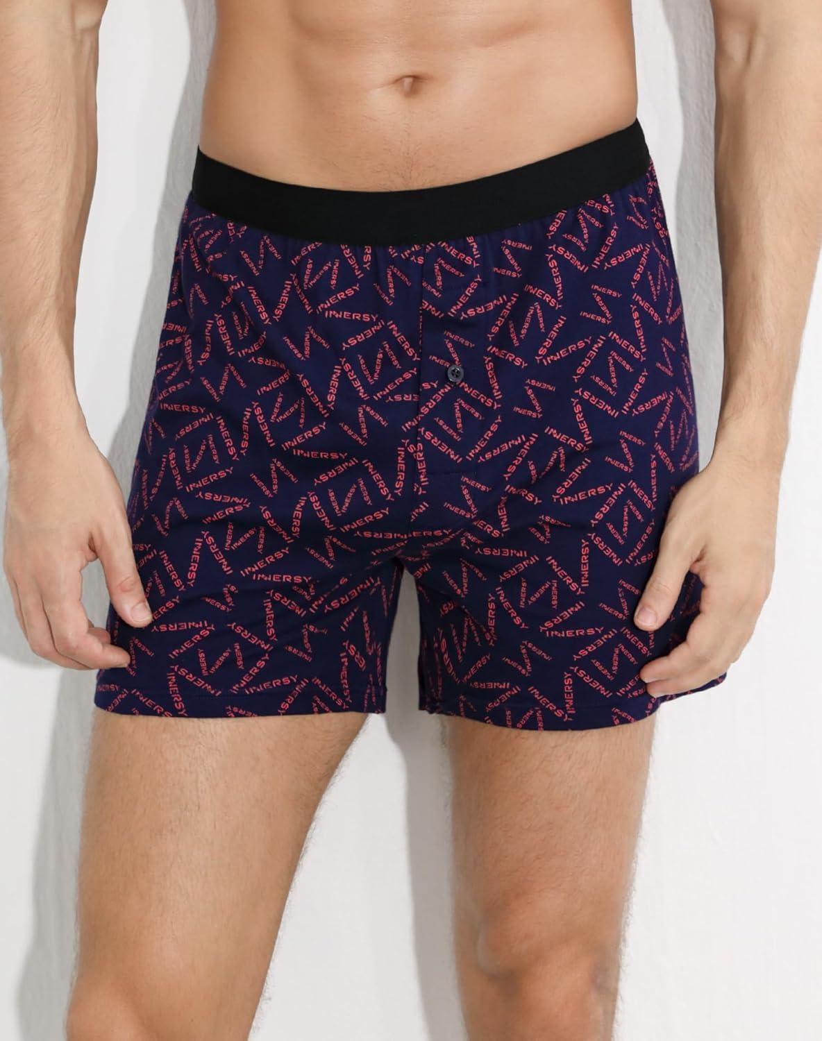 imageINNERSY Mens Boxer Shorts Loose Fit Soft Cotton Boxers for Men 4 PackAurora