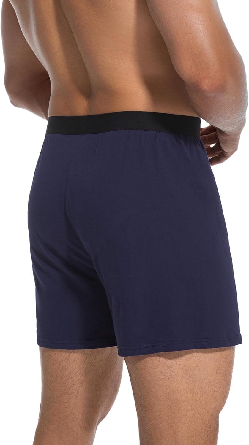 imageINNERSY Mens Boxer Shorts Loose Fit Soft Cotton Boxers for Men 4 PackRetro
