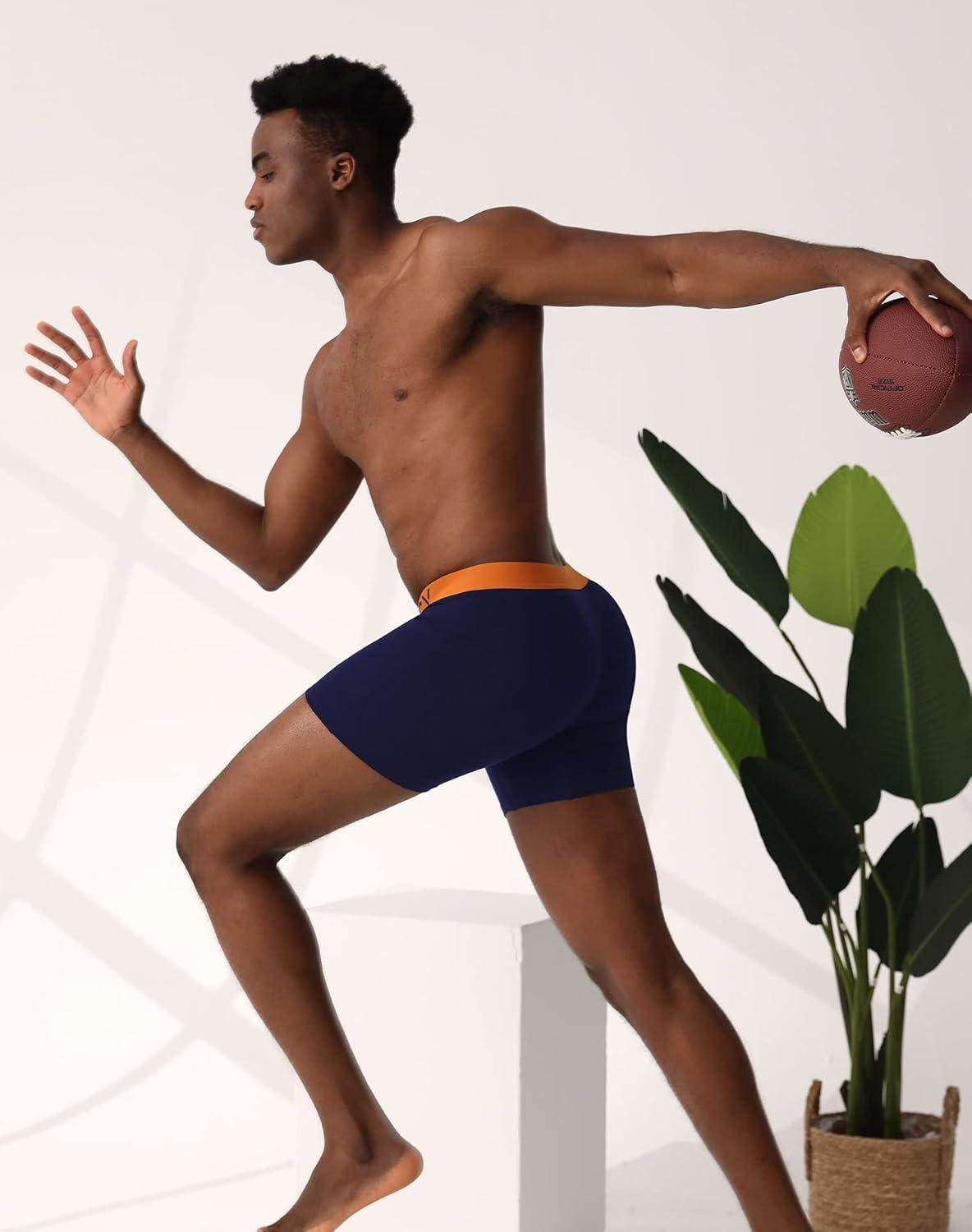 imageINNERSY Mens Cotton Underwear 7Pack Colorful Boxer Briefs with Fly for a WeekBasic Contrast