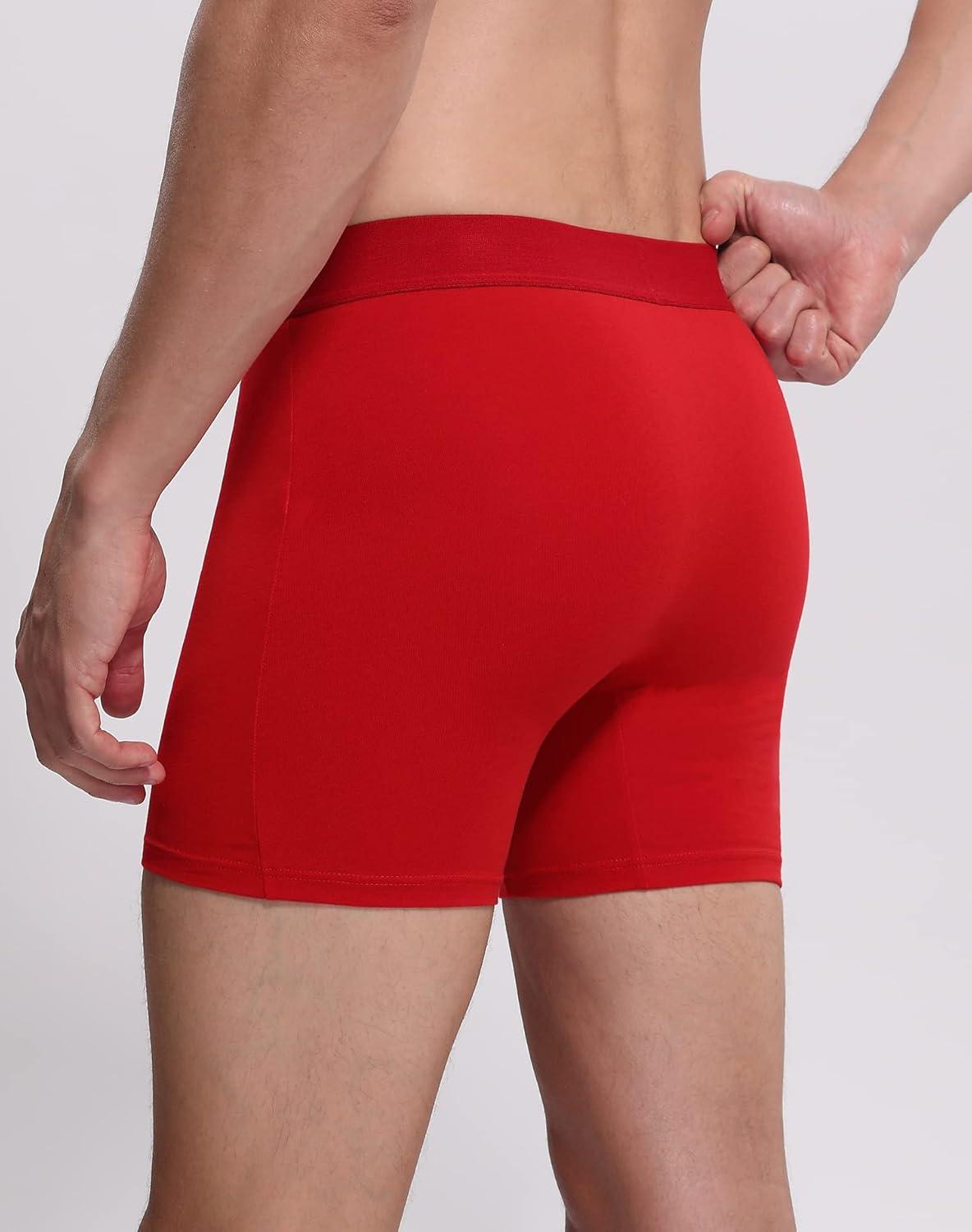 imageINNERSY Mens Cotton Underwear 7Pack Colorful Boxer Briefs with Fly for a WeekBasic Contrast