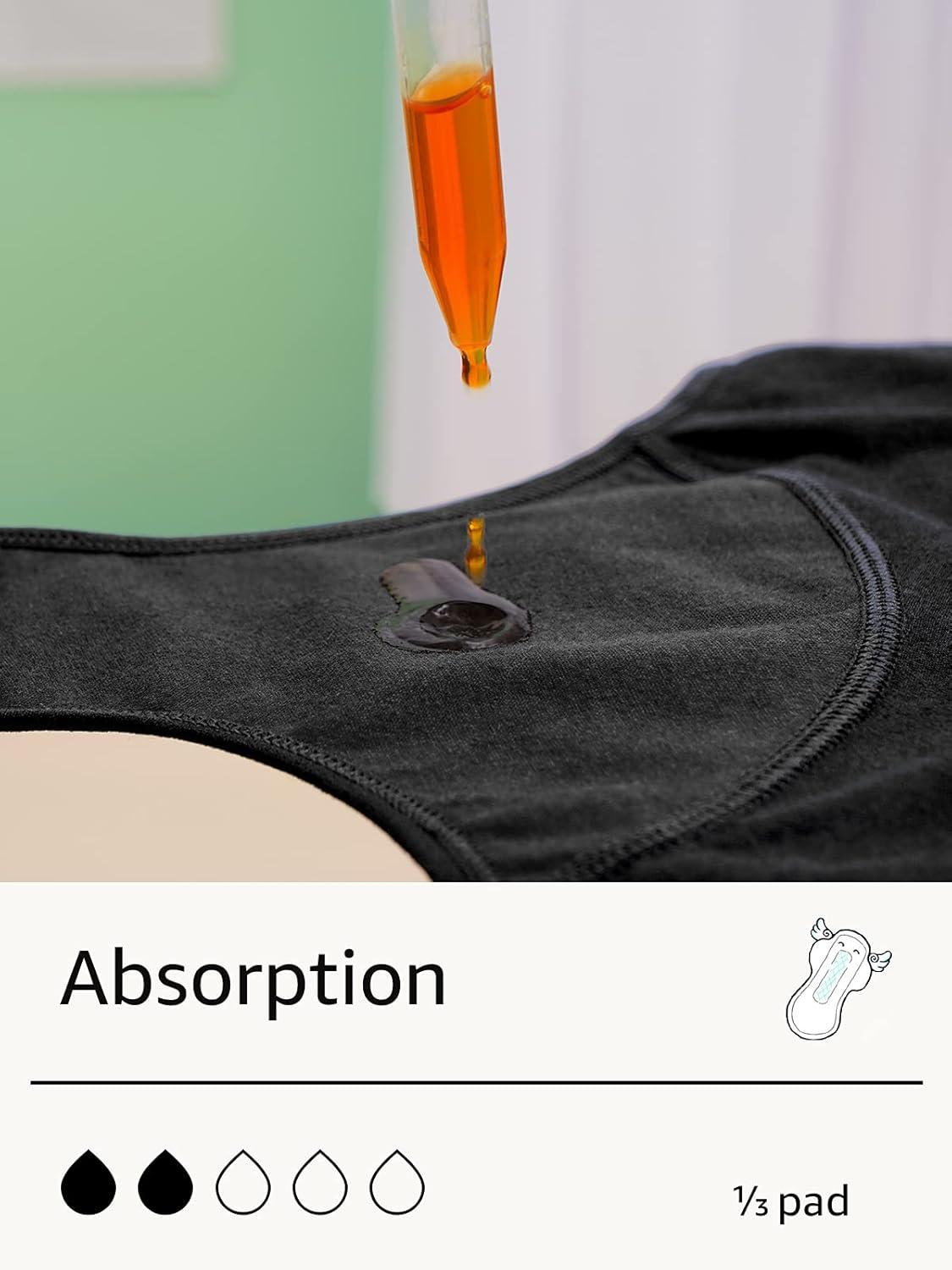 imageINNERSY Period Underwear for Teens Girls Cotton LeakProof Menstrual Panties 3PackColored Black