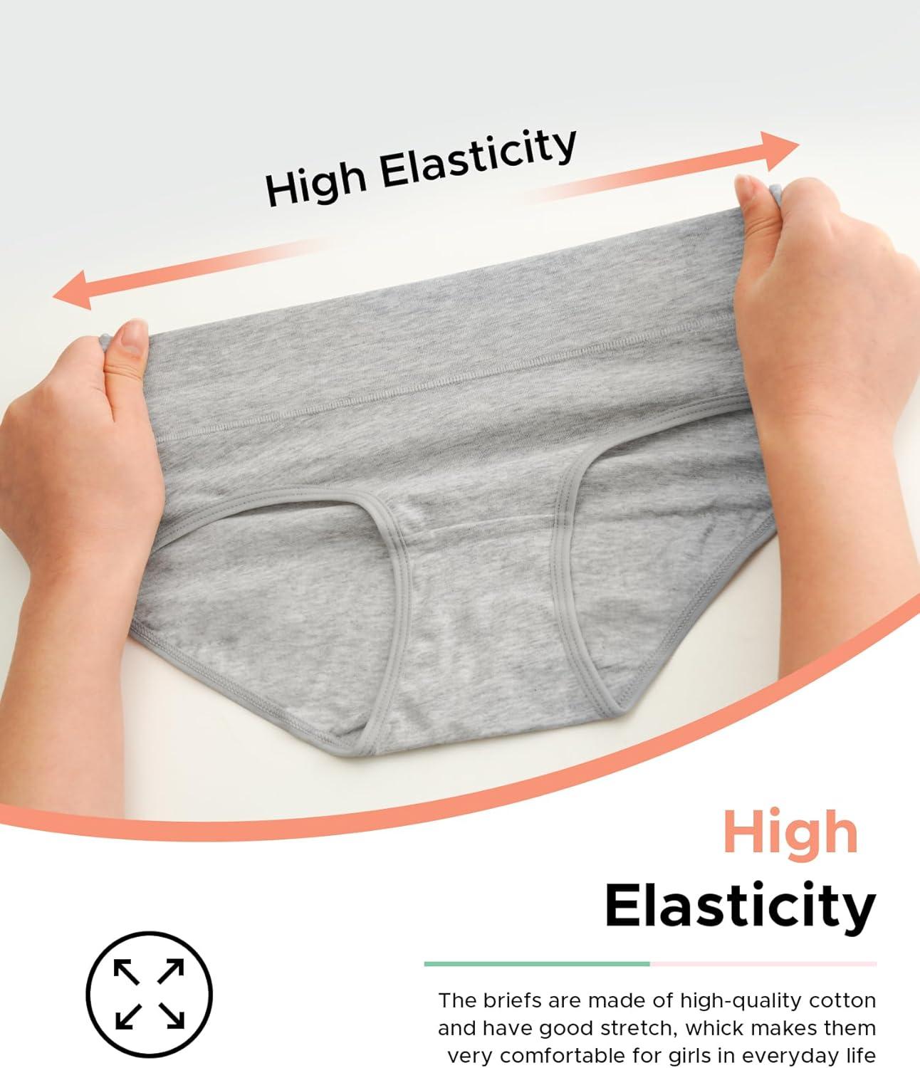 imageINNERSY Teen Girls Underwear Cotton Stretch Briefs Comfy Mid Rise Panties 6 Pack2 Black2 White2 Grey