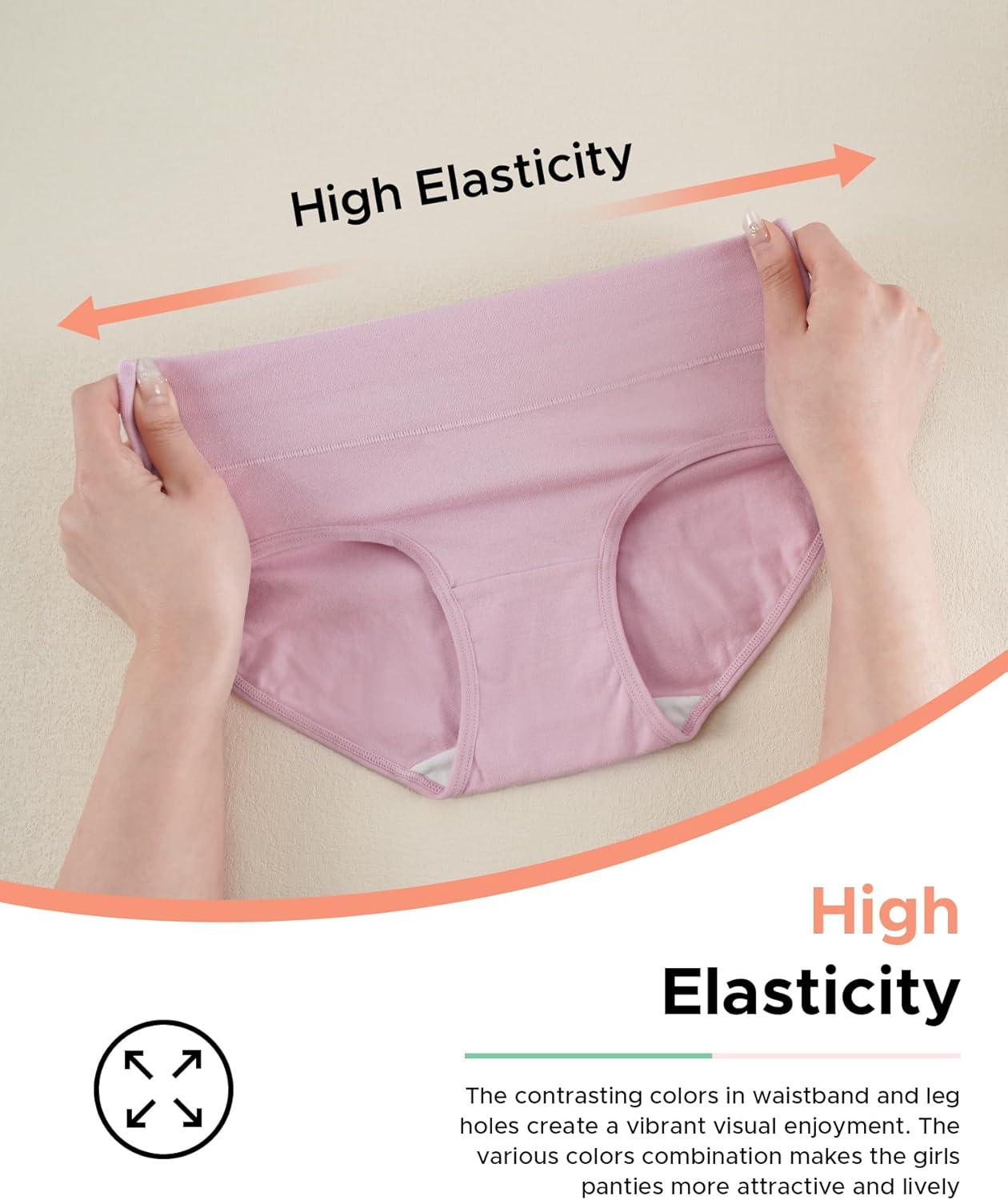 imageINNERSY Teen Girls Underwear Cotton Stretch Briefs Comfy Mid Rise Panties 6 PackPastel Garden