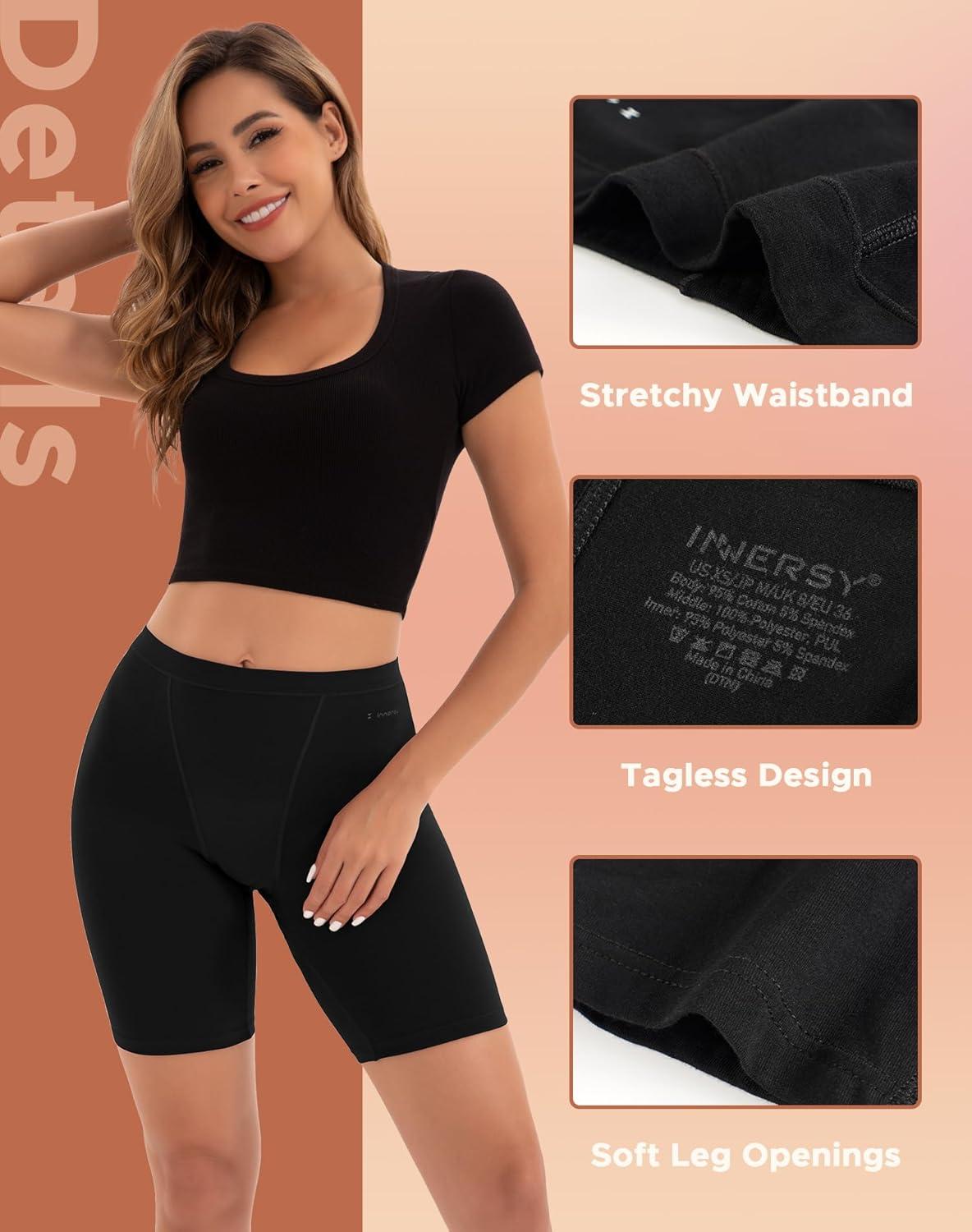 imageINNERSY Womens Period Underwear Heavy Flow Leakproof Boyshorts Menstrual PantiesBlack
