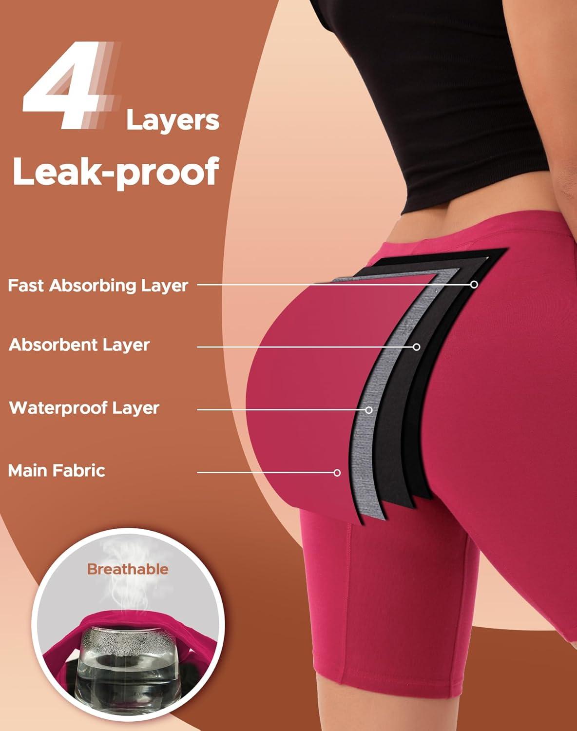 imageINNERSY Womens Period Underwear Heavy Flow Leakproof Boyshorts Menstrual PantiesDark Purple