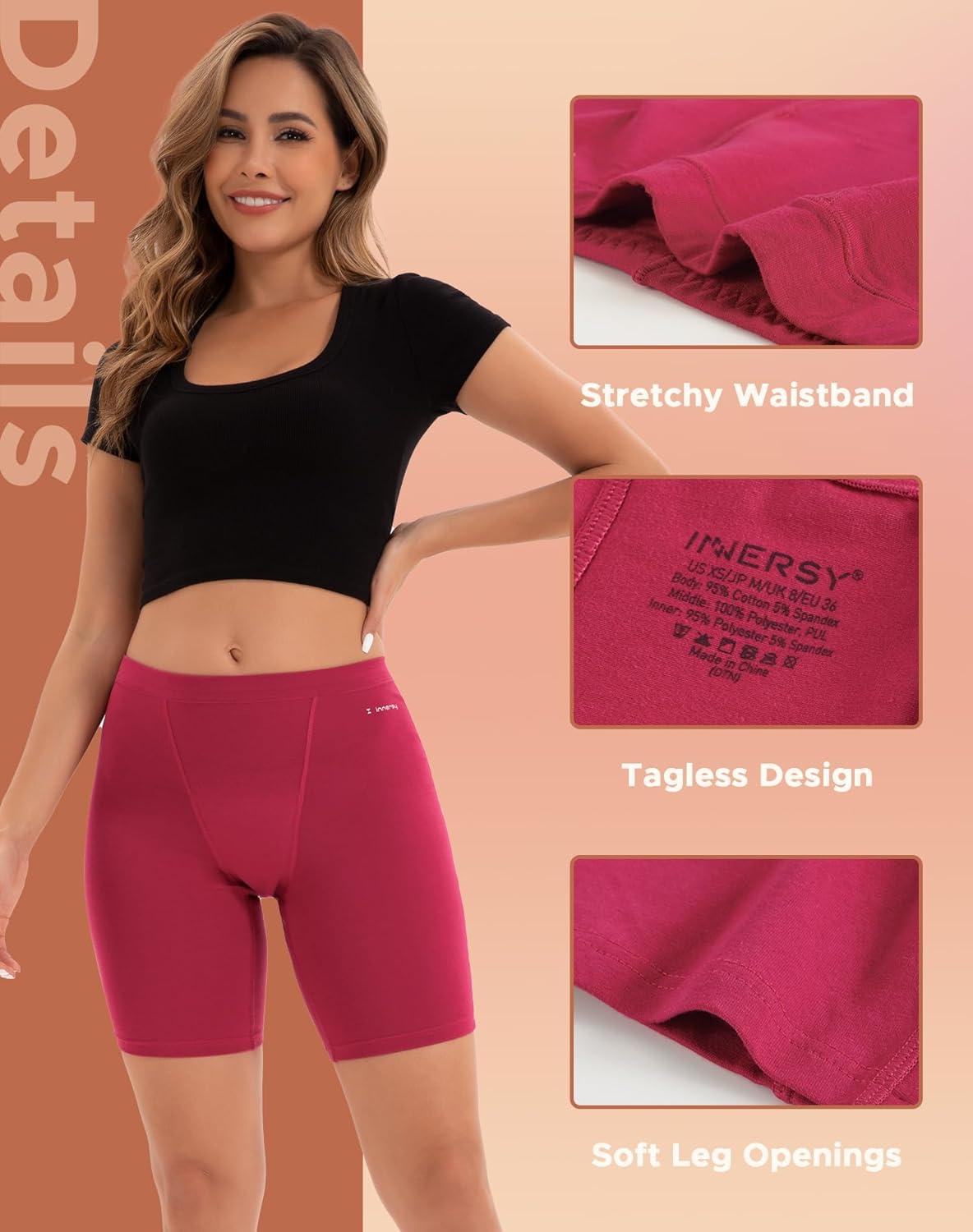 imageINNERSY Womens Period Underwear Heavy Flow Leakproof Boyshorts Menstrual PantiesDark Purple