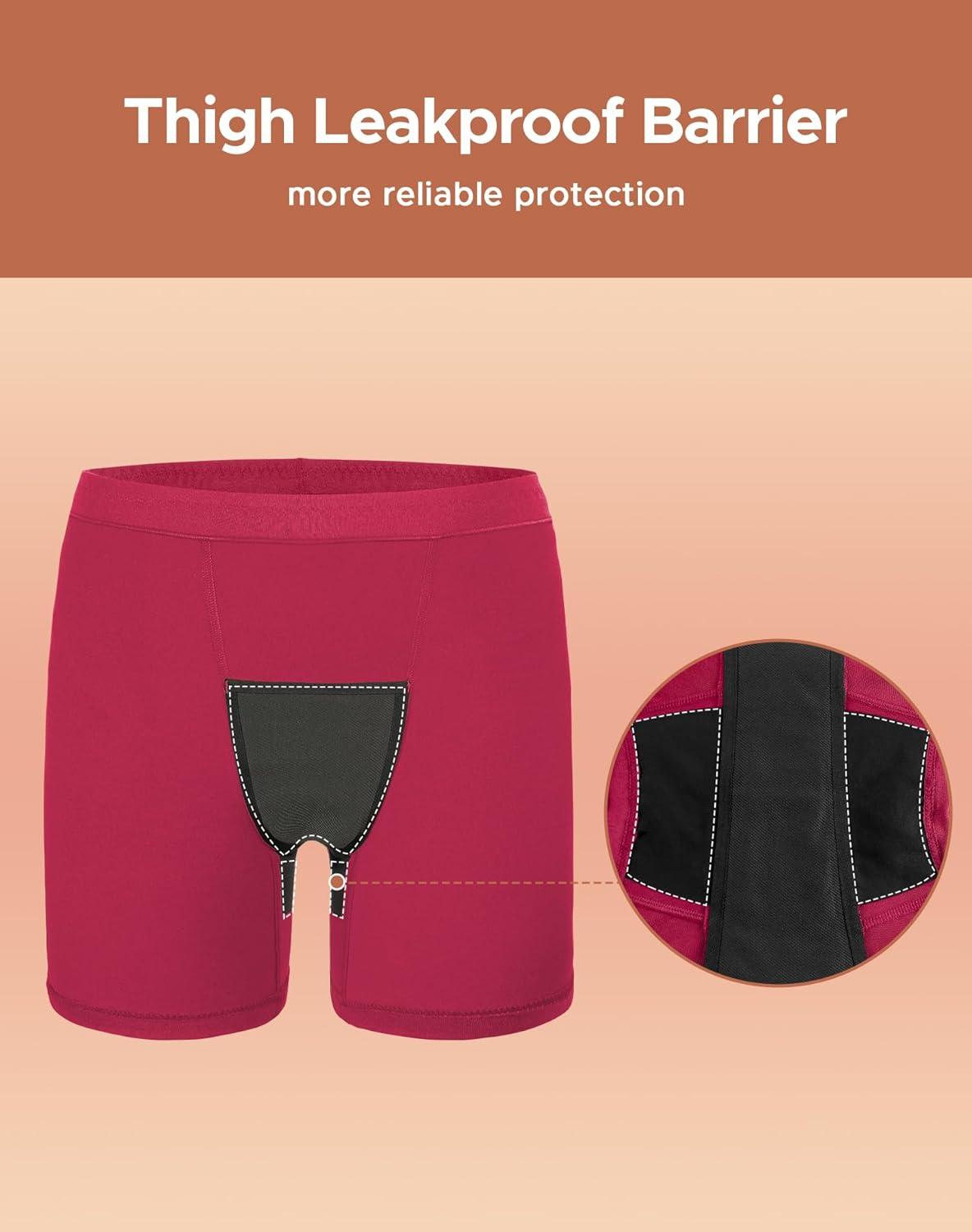 imageINNERSY Womens Period Underwear Heavy Flow Leakproof Boyshorts Menstrual PantiesDark Purple