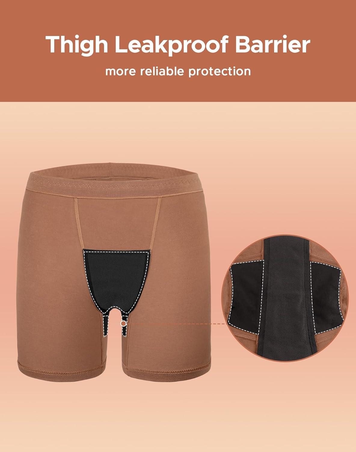 imageINNERSY Womens Period Underwear Heavy Flow Leakproof Boyshorts Menstrual PantiesTaupe