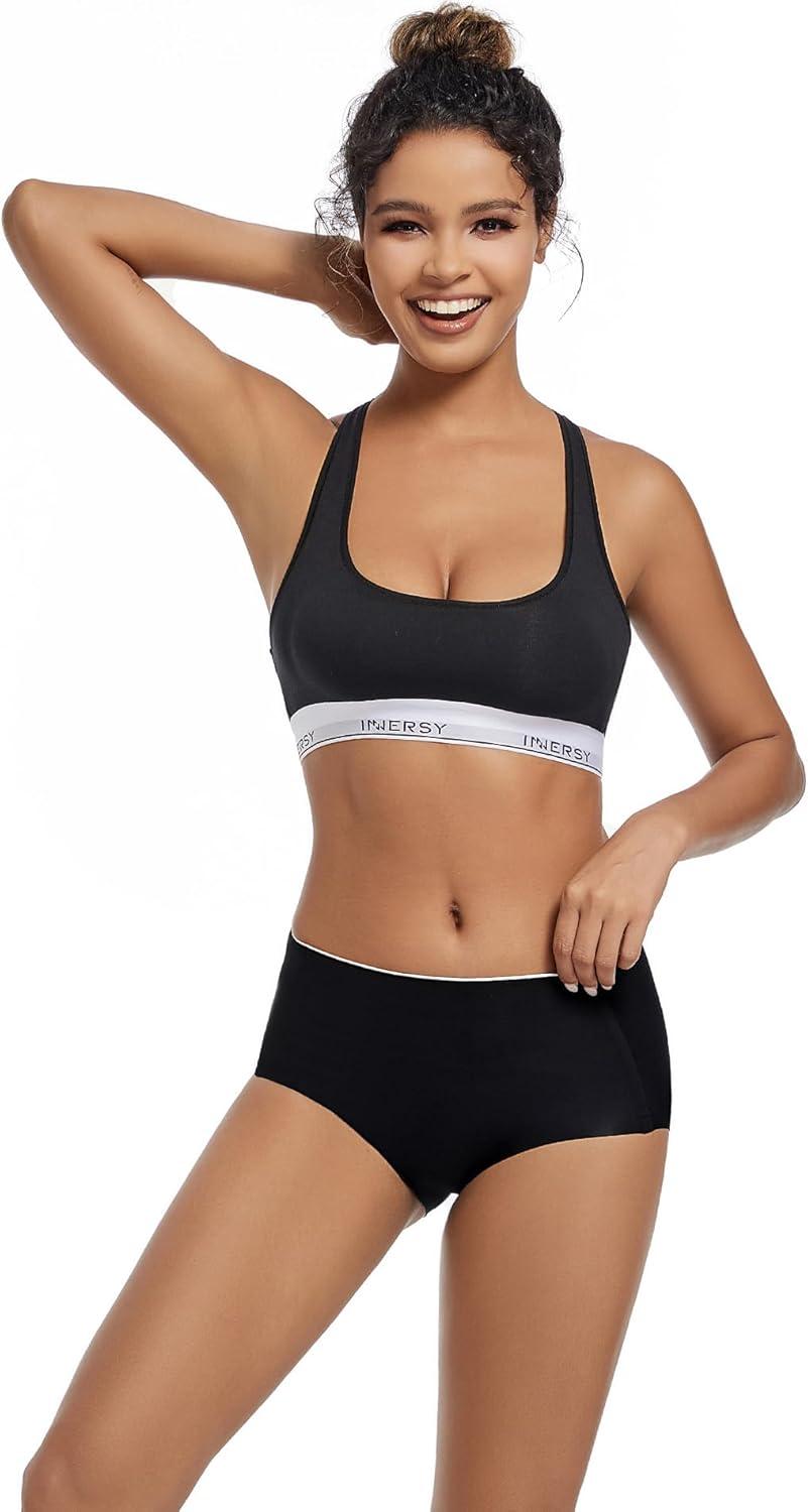 imageINNERSY Womens Seamless No Show Hipster Panties Invisible Light Underwear 3PackBlack