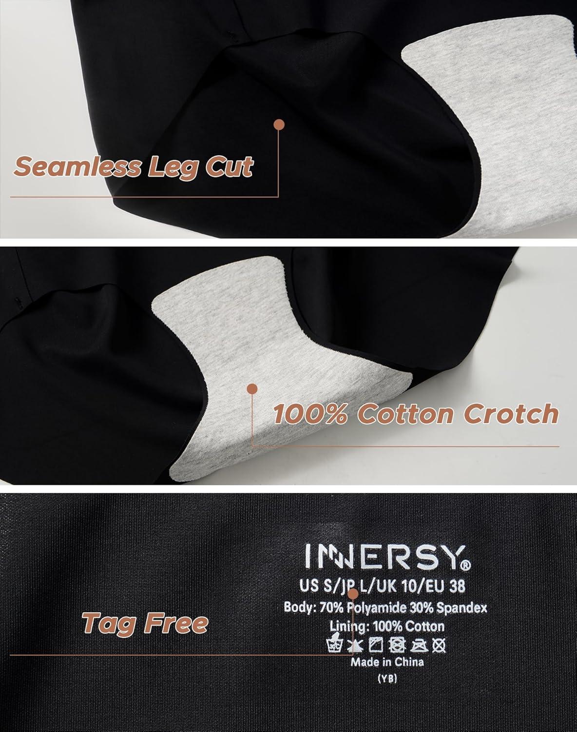 imageINNERSY Womens Seamless No Show Hipster Panties Invisible Light Underwear 3PackBlack