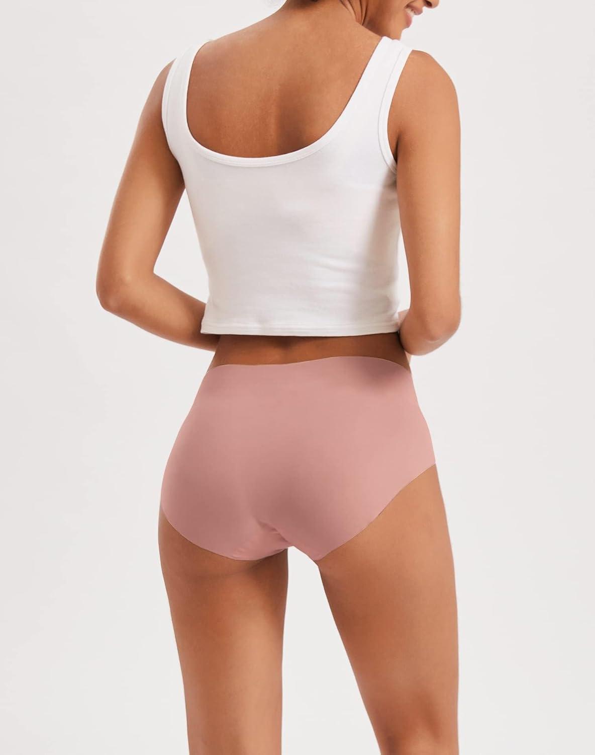 imageINNERSY Womens Seamless No Show Hipster Panties Invisible Light Underwear 3PackBlackBrick RedNude