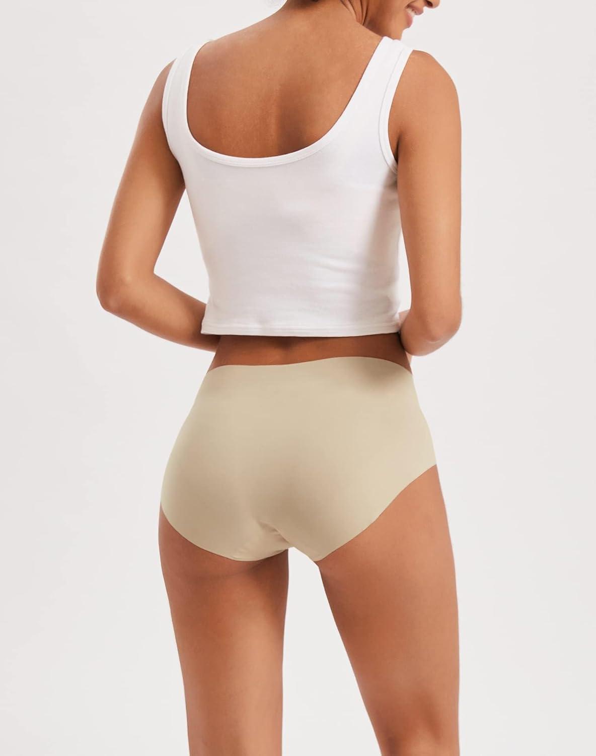 imageINNERSY Womens Seamless No Show Hipster Panties Invisible Light Underwear 3PackBlackNude