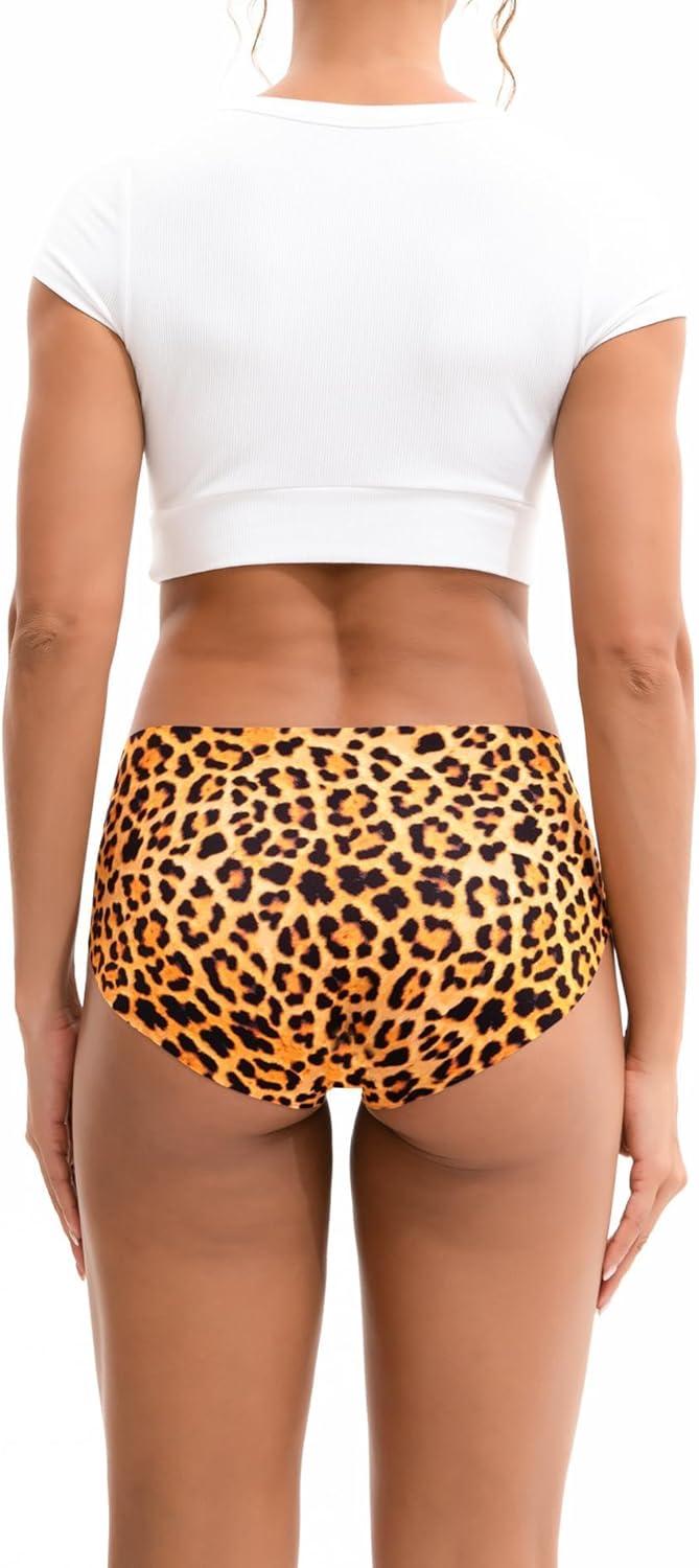 imageINNERSY Womens Seamless No Show Hipster Panties Invisible Light Underwear 3PackLeopard