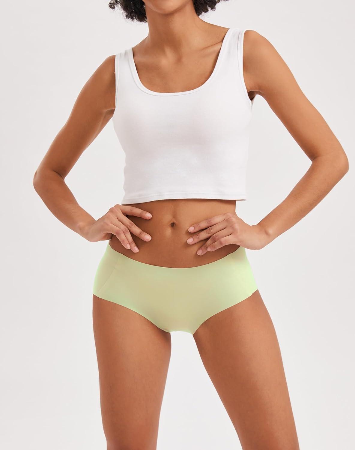 imageINNERSY Womens Seamless No Show Hipster Panties Invisible Light Underwear 3PackMacaroon