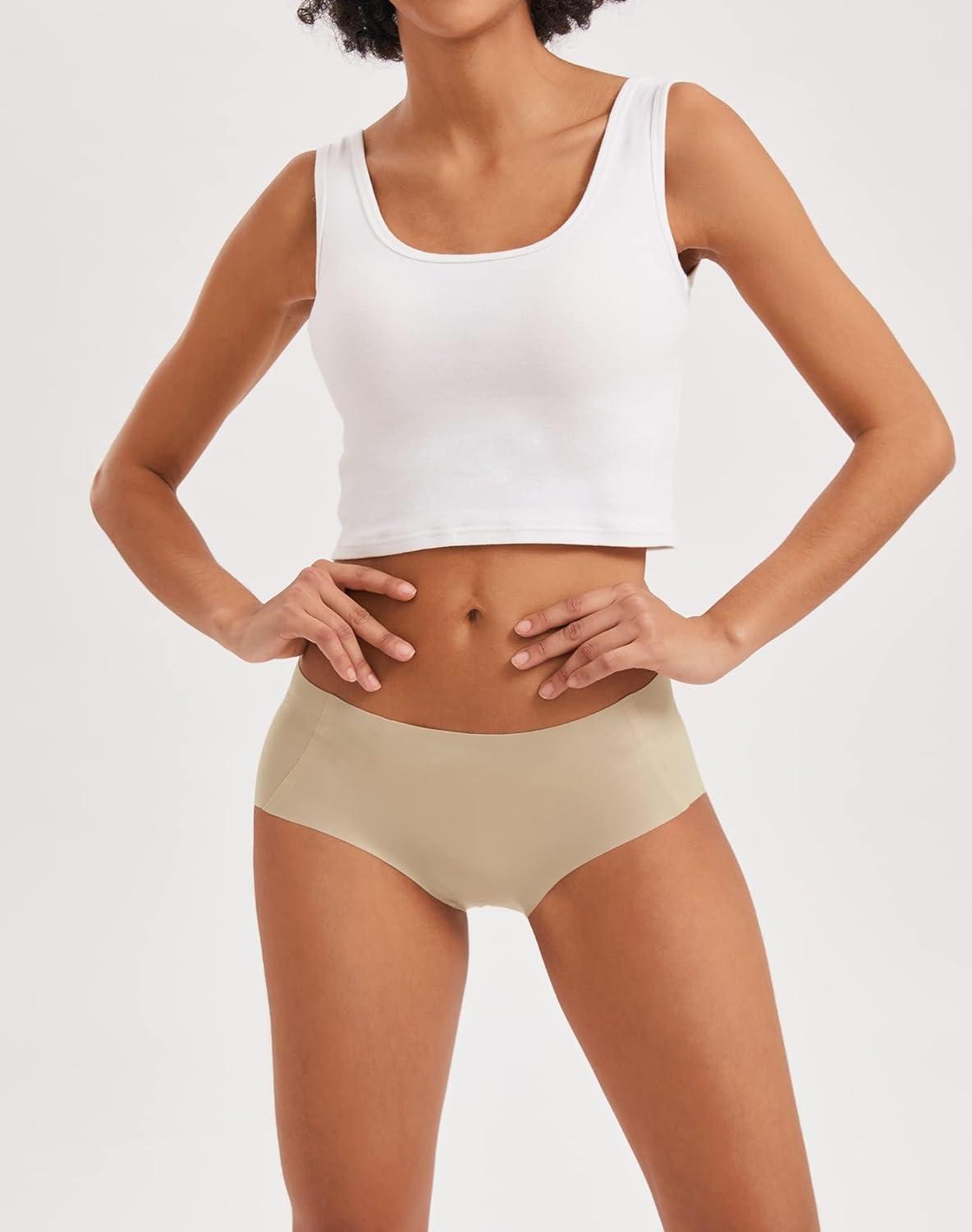 imageINNERSY Womens Seamless No Show Hipster Panties Invisible Light Underwear 3PackNude Dip