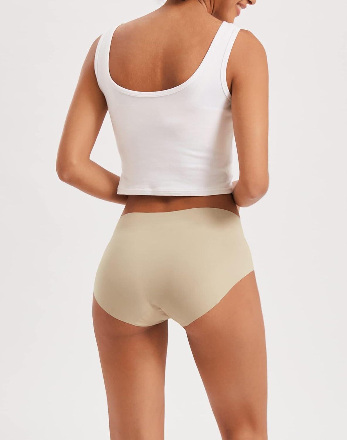 imageINNERSY Womens Seamless No Show Hipster Panties Invisible Light Underwear 3PackNude Dip