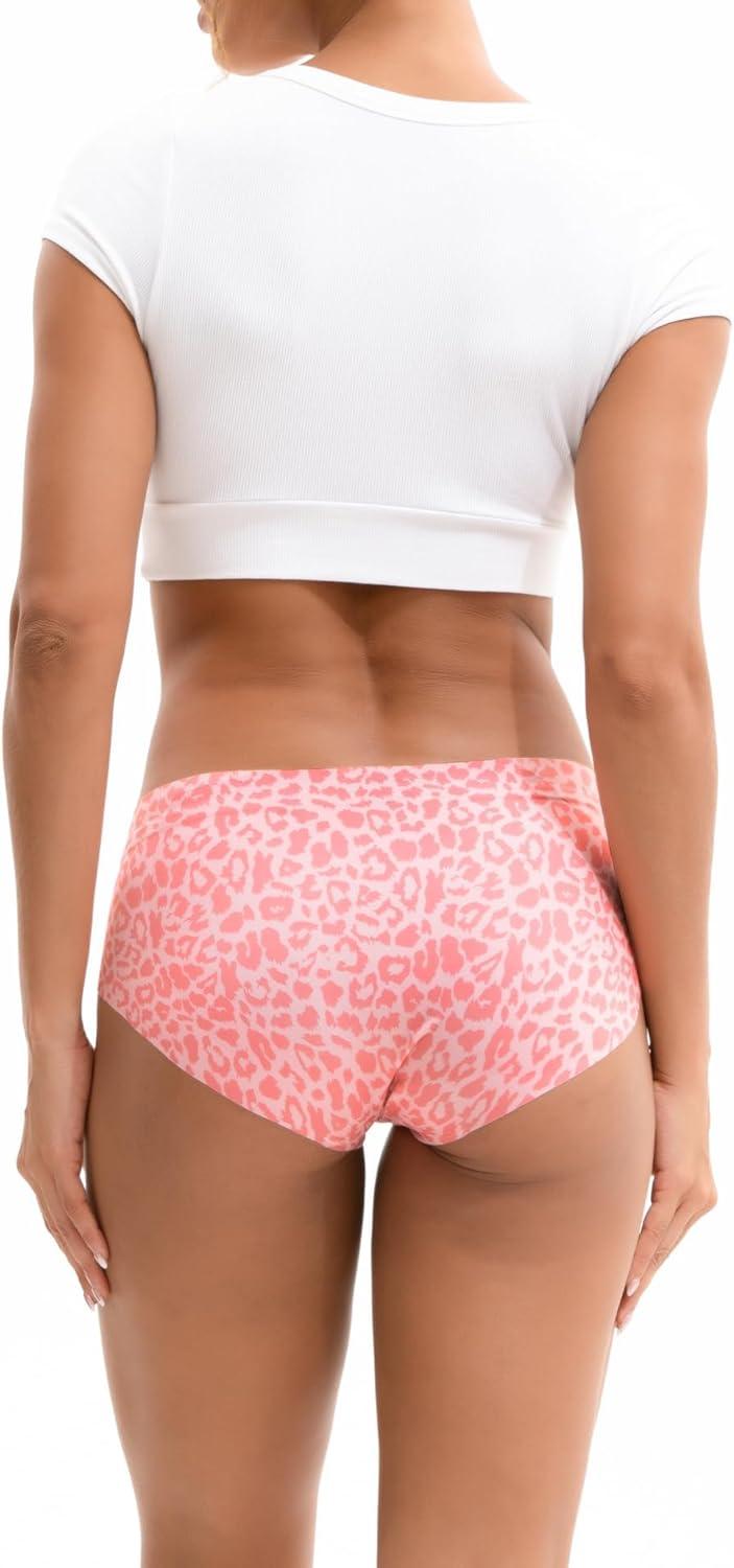 imageINNERSY Womens Seamless No Show Hipster Panties Invisible Light Underwear 3PackPink Leopard