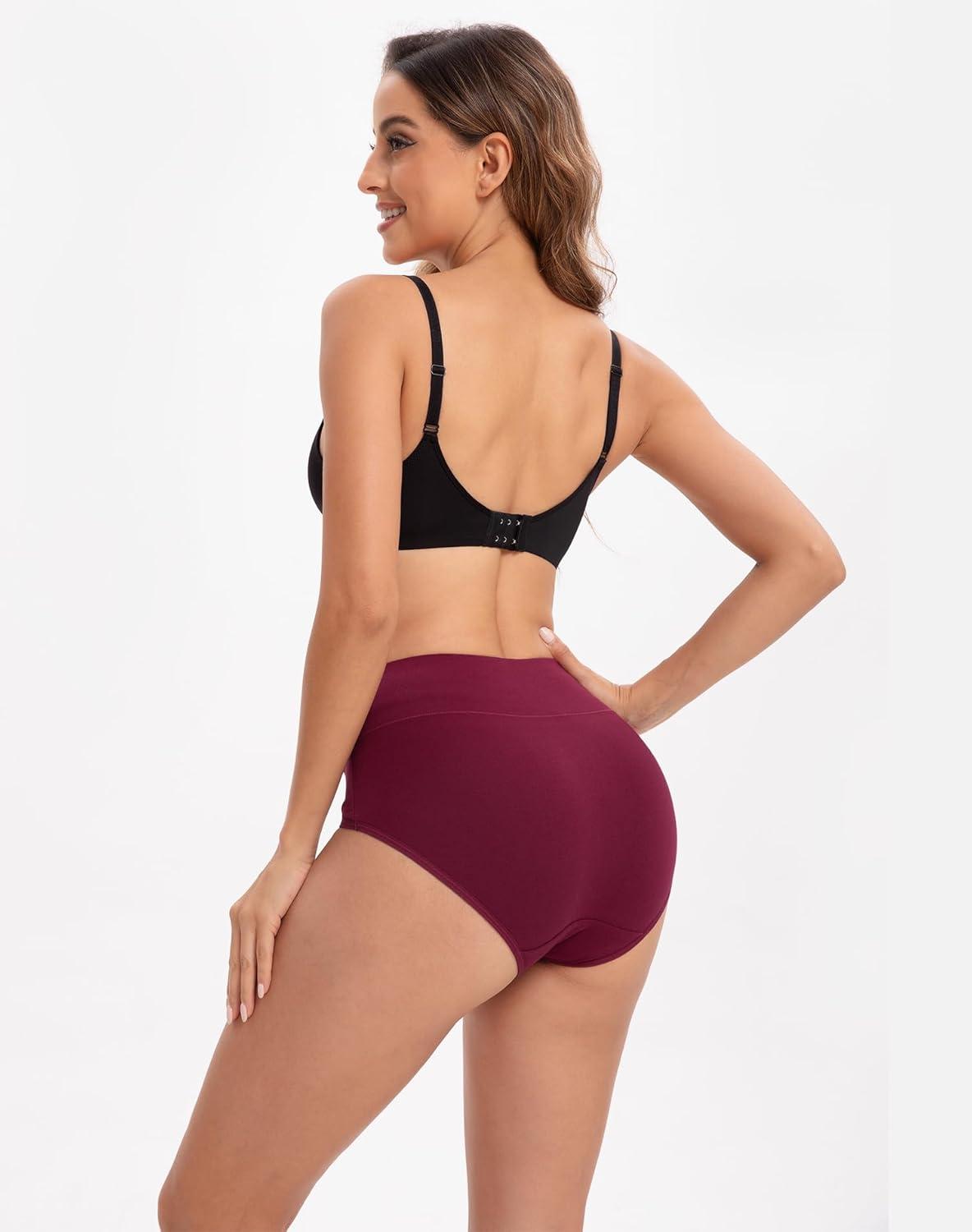 imageINNERSY Womens Underwear Cotton Soft Underwear High Waisted Breathable Briefs 5 PackBasics