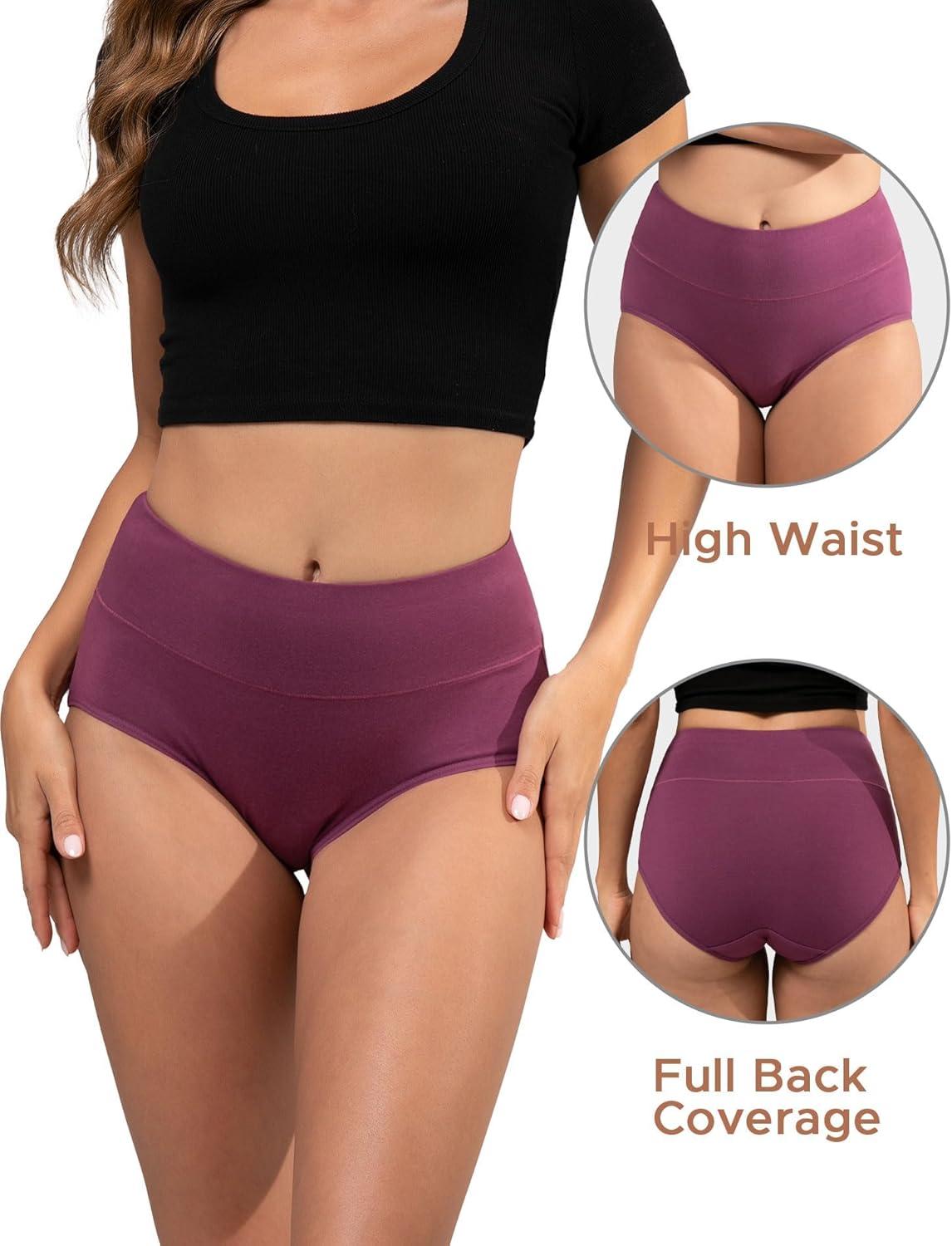 imageINNERSY Womens Underwear Cotton Soft Underwear High Waisted Breathable Briefs 5 PackDusky Glow