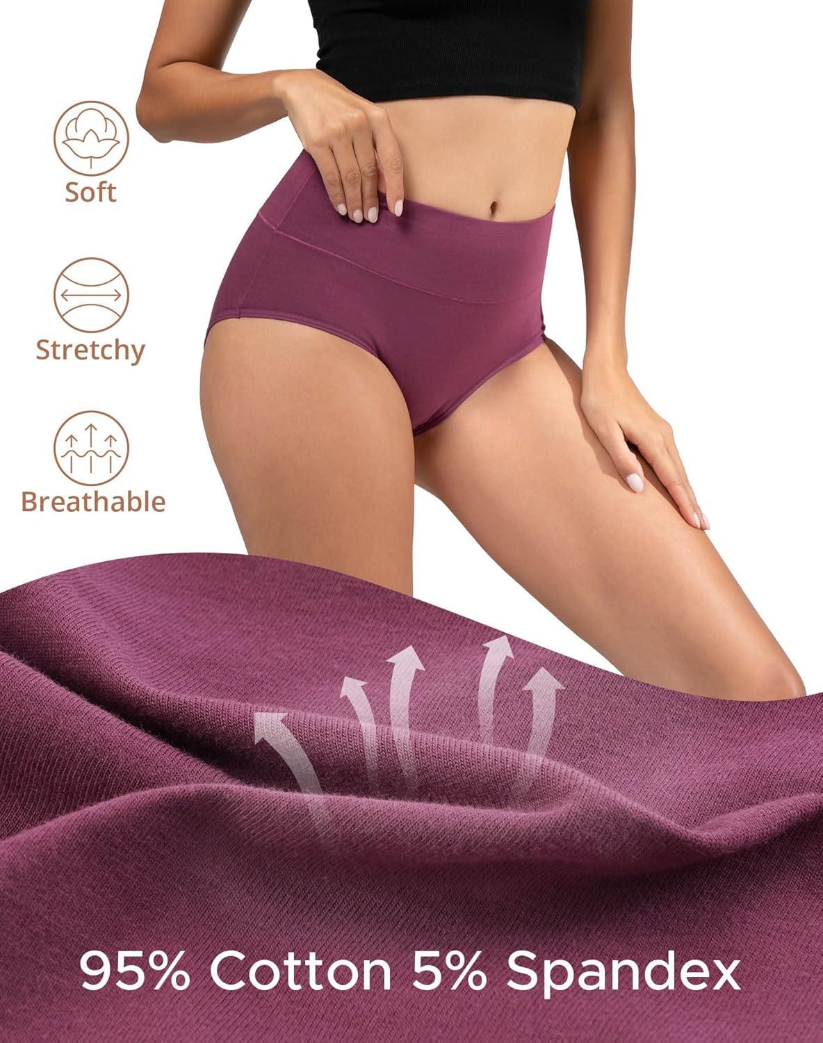 imageINNERSY Womens Underwear Cotton Soft Underwear High Waisted Breathable Briefs 5 PackDusky Glow