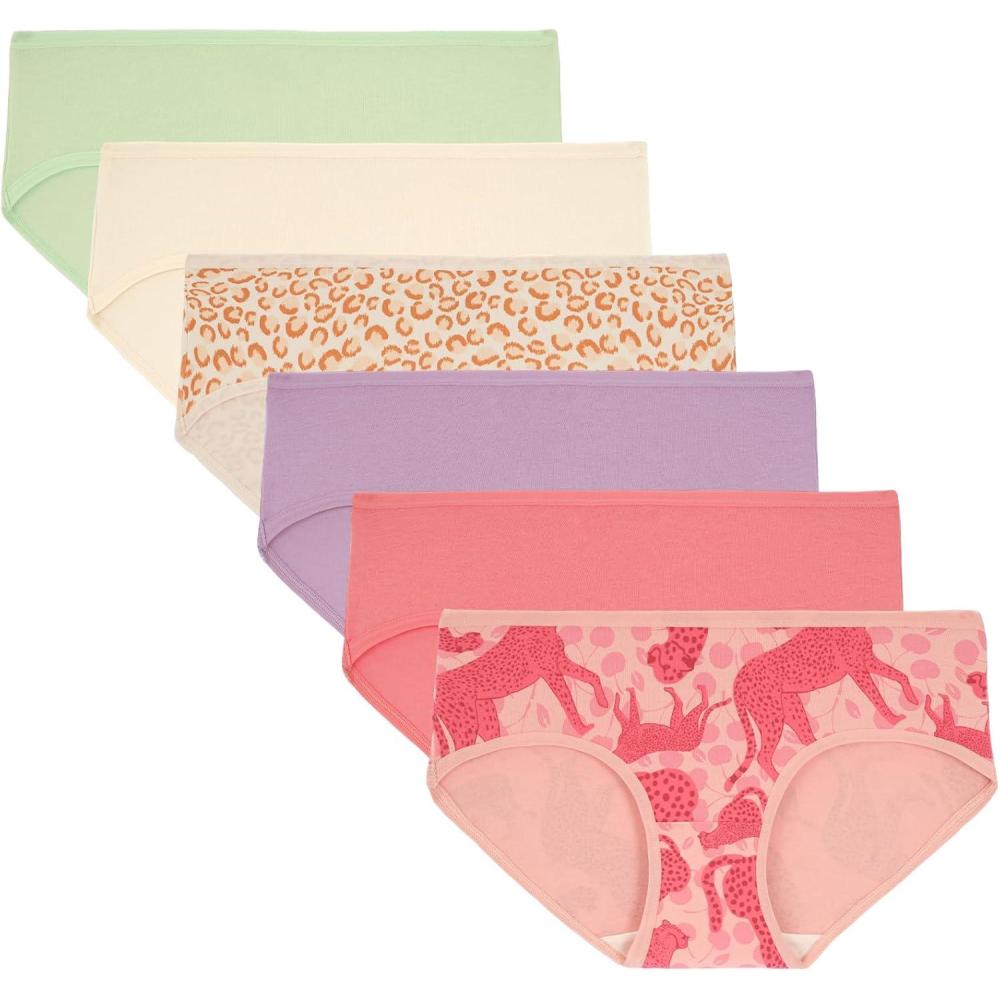 imageINNERSY Girls Cotton Underwear Teen Comfortable Panties Size 816 Briefs 6 PackMeadow Pastels