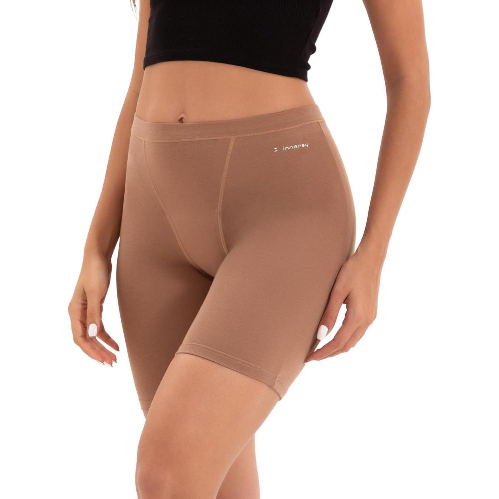 imageINNERSY Womens Period Underwear Heavy Flow Leakproof Boyshorts Menstrual PantiesTaupe
