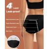 imageINNERSY Period Underwear for Women Heavy Flow High Waist Cotton Leak Proof Postpartum Menstrual Panties 3PackClassic Black