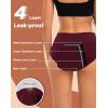 imageINNERSY Period Underwear for Women Heavy Flow High Waist Cotton Leak Proof Postpartum Menstrual Panties 3PackDark Retro