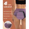 imageINNERSY Period Underwear for Women Heavy Flow High Waist Cotton Leak Proof Postpartum Menstrual Panties 3PackDusk Plumage