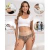 imageINNERSY Womens Underwear Cotton Soft Underwear High Waisted Breathable Briefs 5 PackLeopard Charm