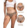 imageINNERSY Womens Underwear Cotton Soft Underwear High Waisted Breathable Briefs 5 PackLeopard Charm