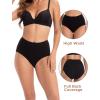 imageINNERSY Womens Underwear Cotton Soft Underwear High Waisted Breathable Briefs 5 PackSolid Black