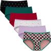 imageINNERSY Girls Cotton Underwear Teen Comfortable Panties Size 816 Briefs 6 PackRedYellow StarsGreenPlaidPurpleRaindrop