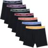 imageINNERSY Mens Cotton Underwear 7Pack Colorful Boxer Briefs with Fly for a WeekWeekly Black